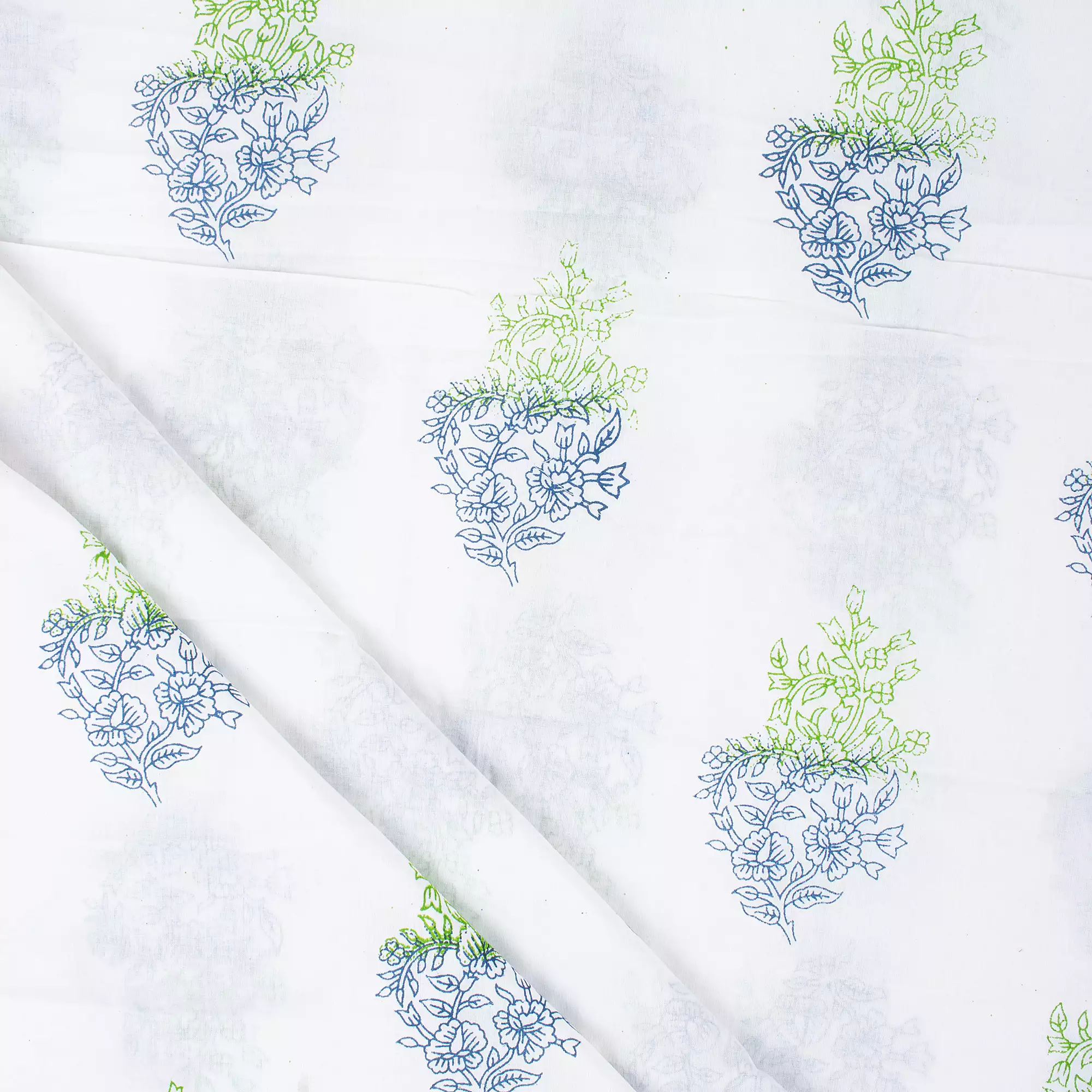 Quality Floral Hand Block Printed Fabric