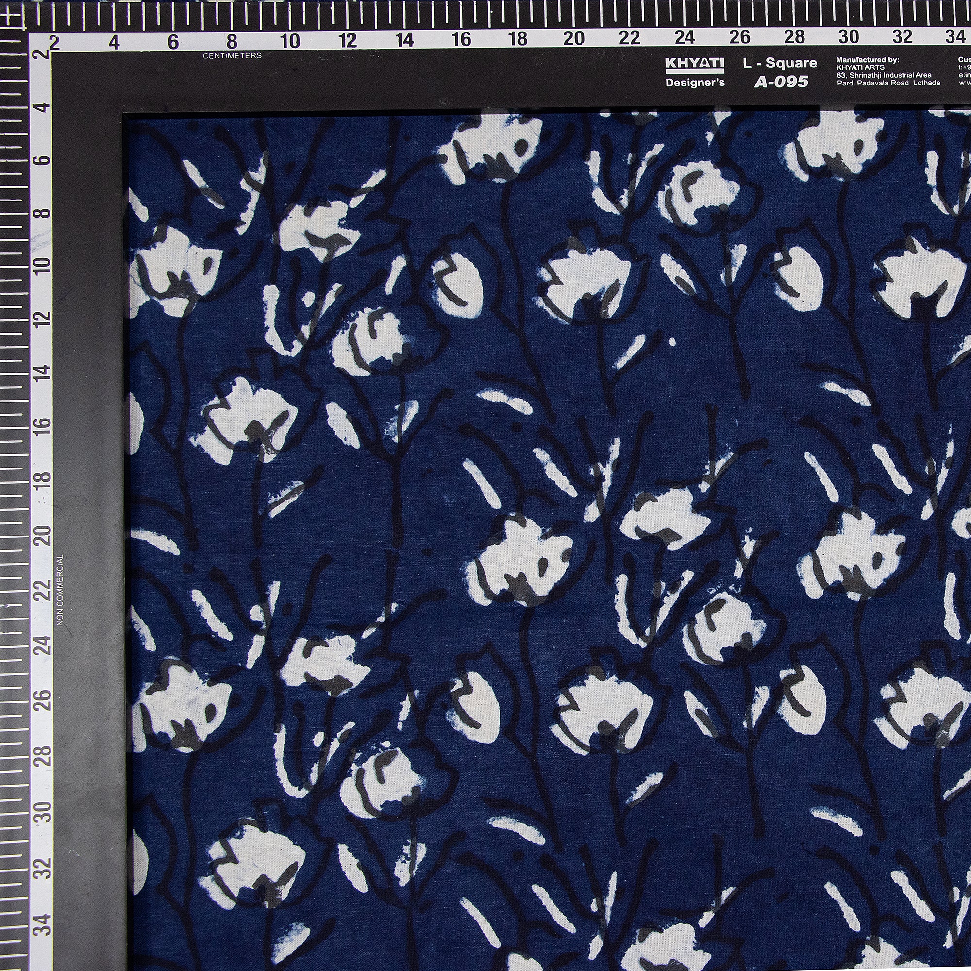 Eco Friendly Floral Indigo Blue Pure Cotton Summer Dress Material Fabric