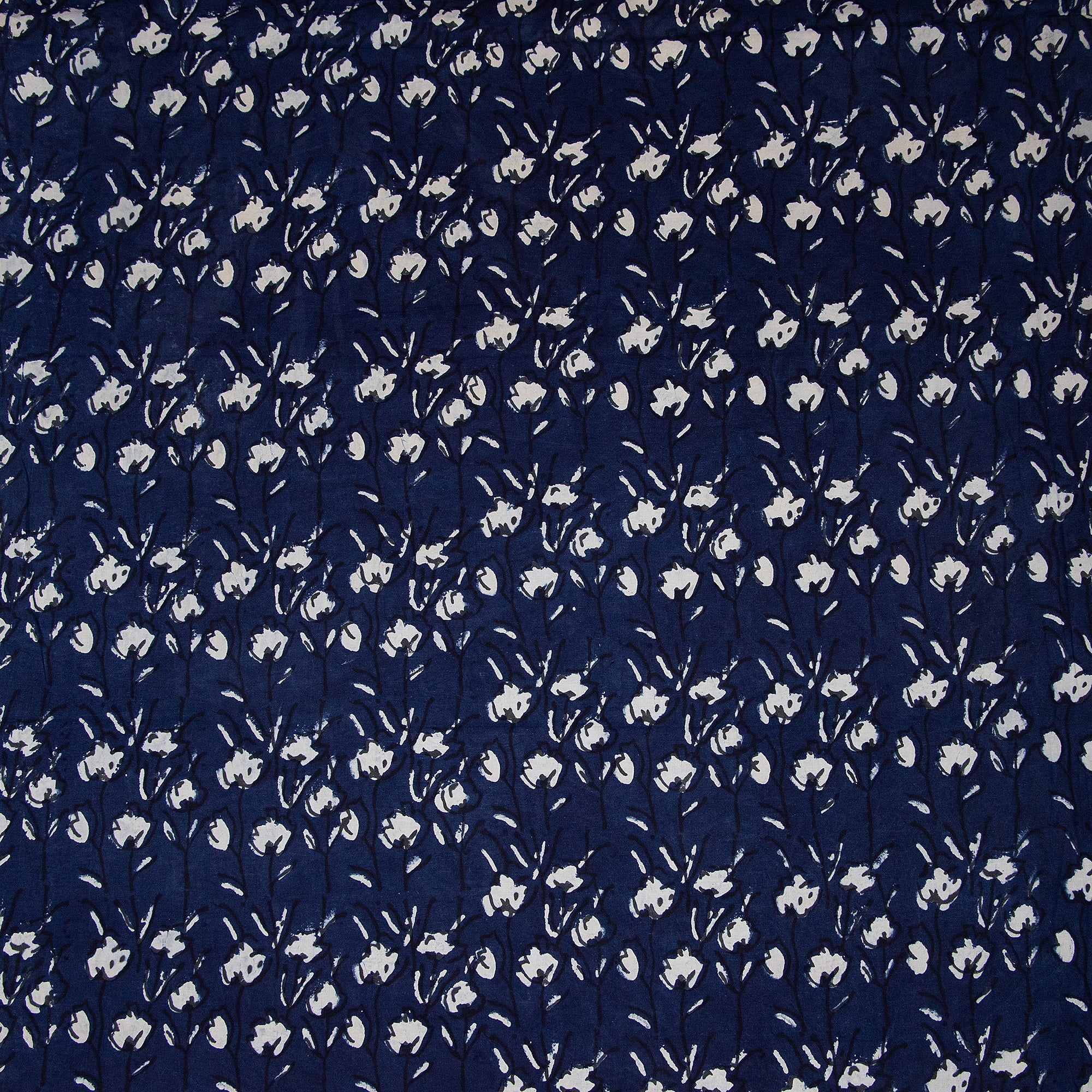 Eco Friendly Floral Indigo Blue Pure Cotton Summer Dress Material Fabric - Image 2