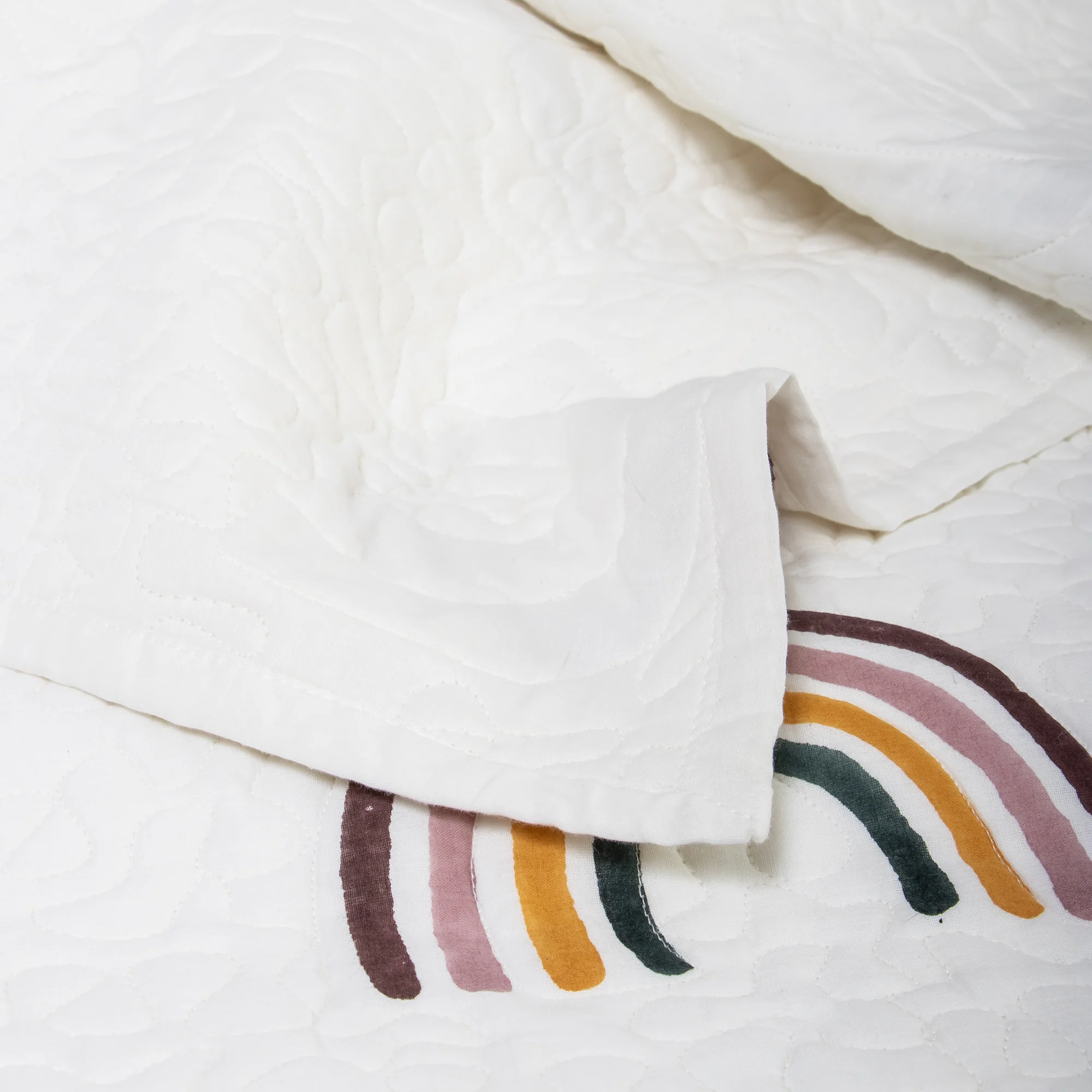 Rainbow Hand Block Printed Cotton Machine Quilts - Image 6