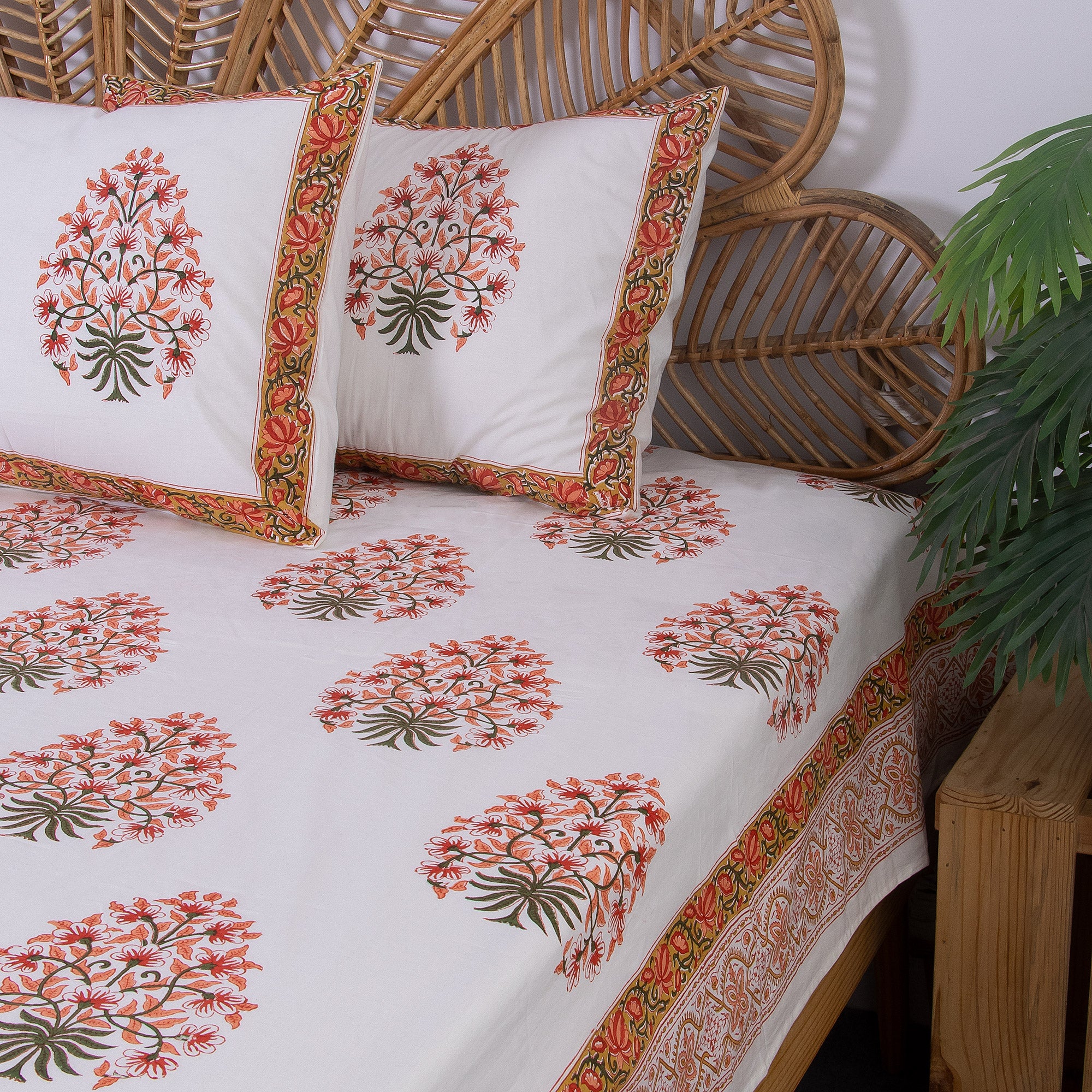 Boota Indian Hand Block Print Cotton BedSheet - Image 3