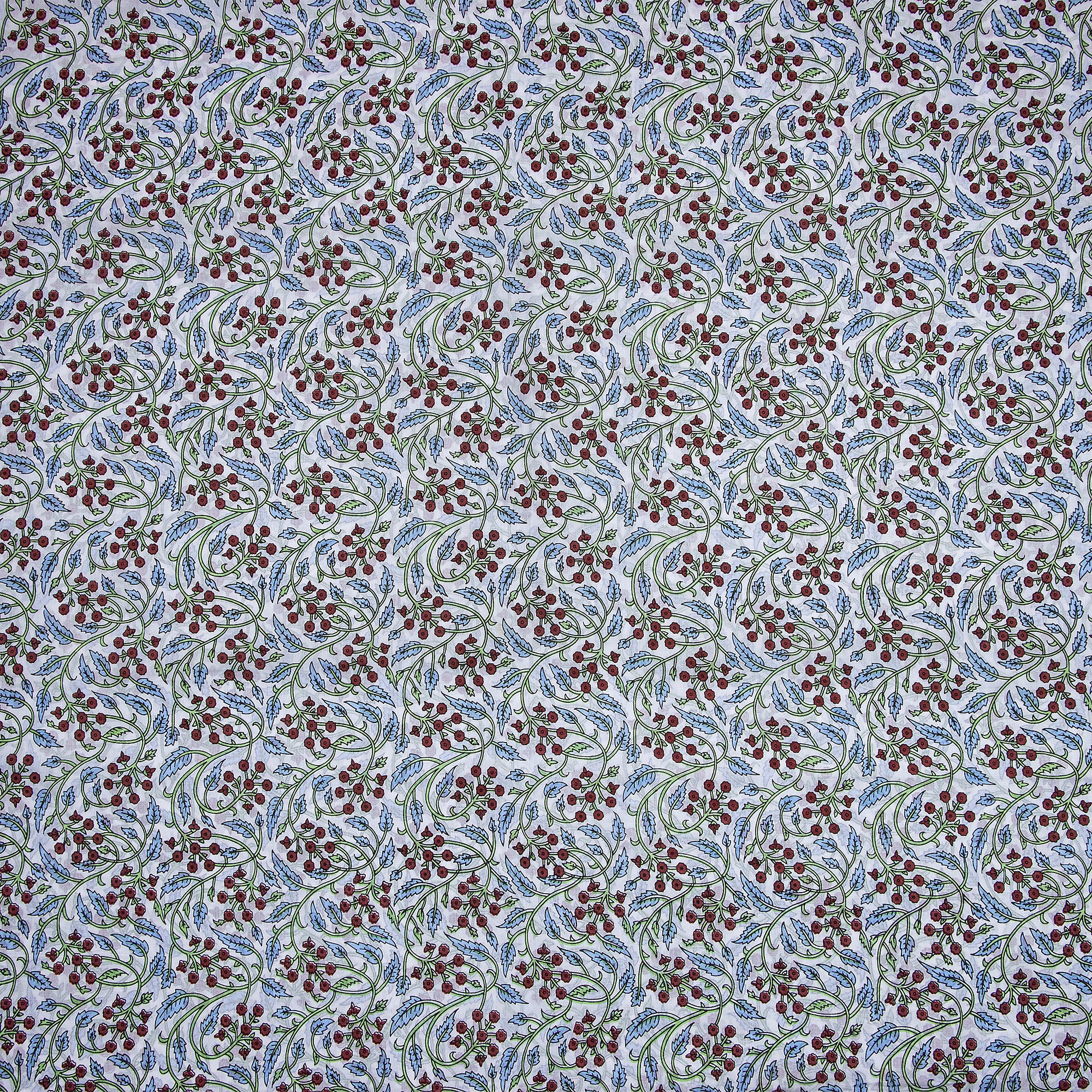 Floral Indian Block Printed Cotton Running Length Fabrics - Image 4