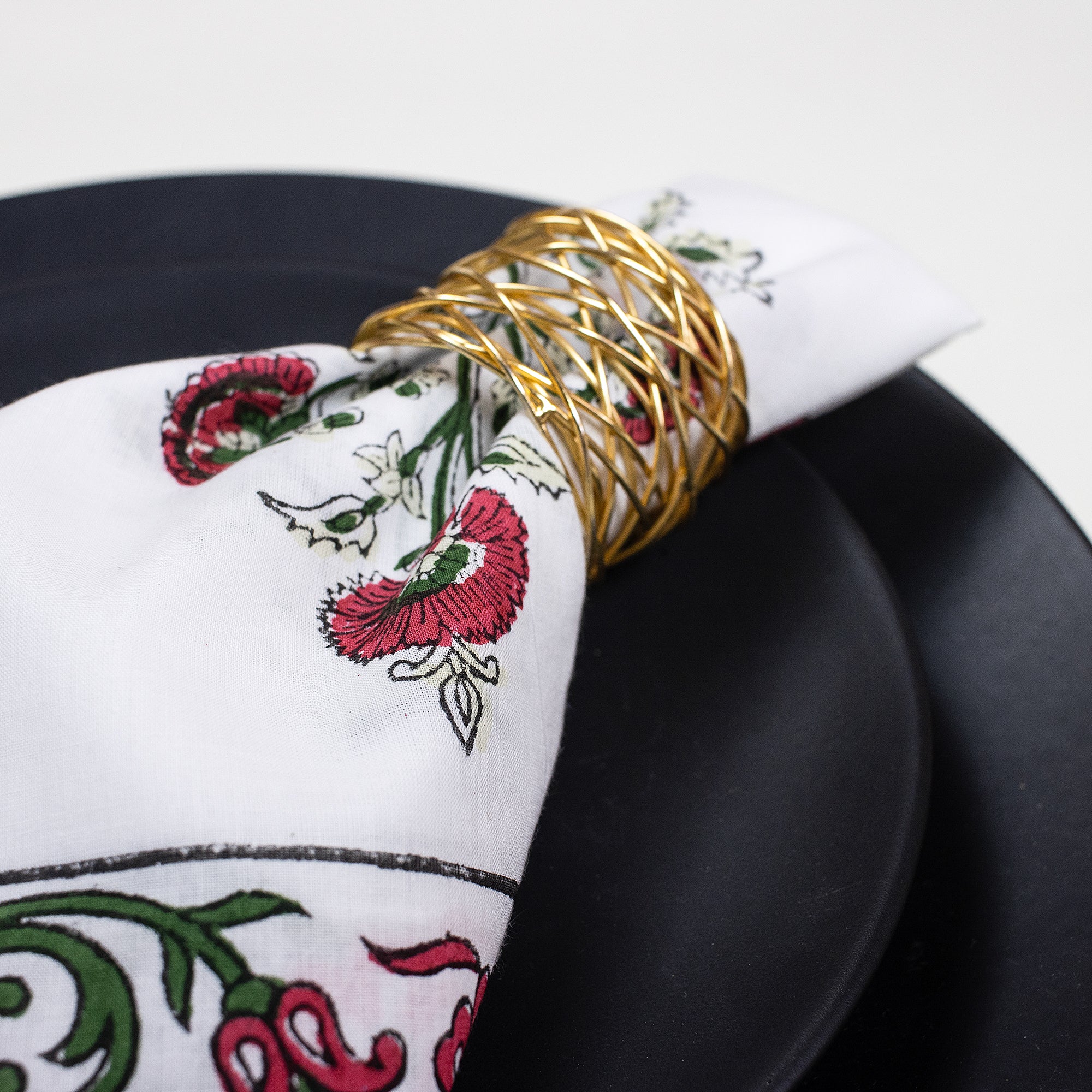 Floral Cotton Hand Block Printed Table Napkin For Dinner - Image 4