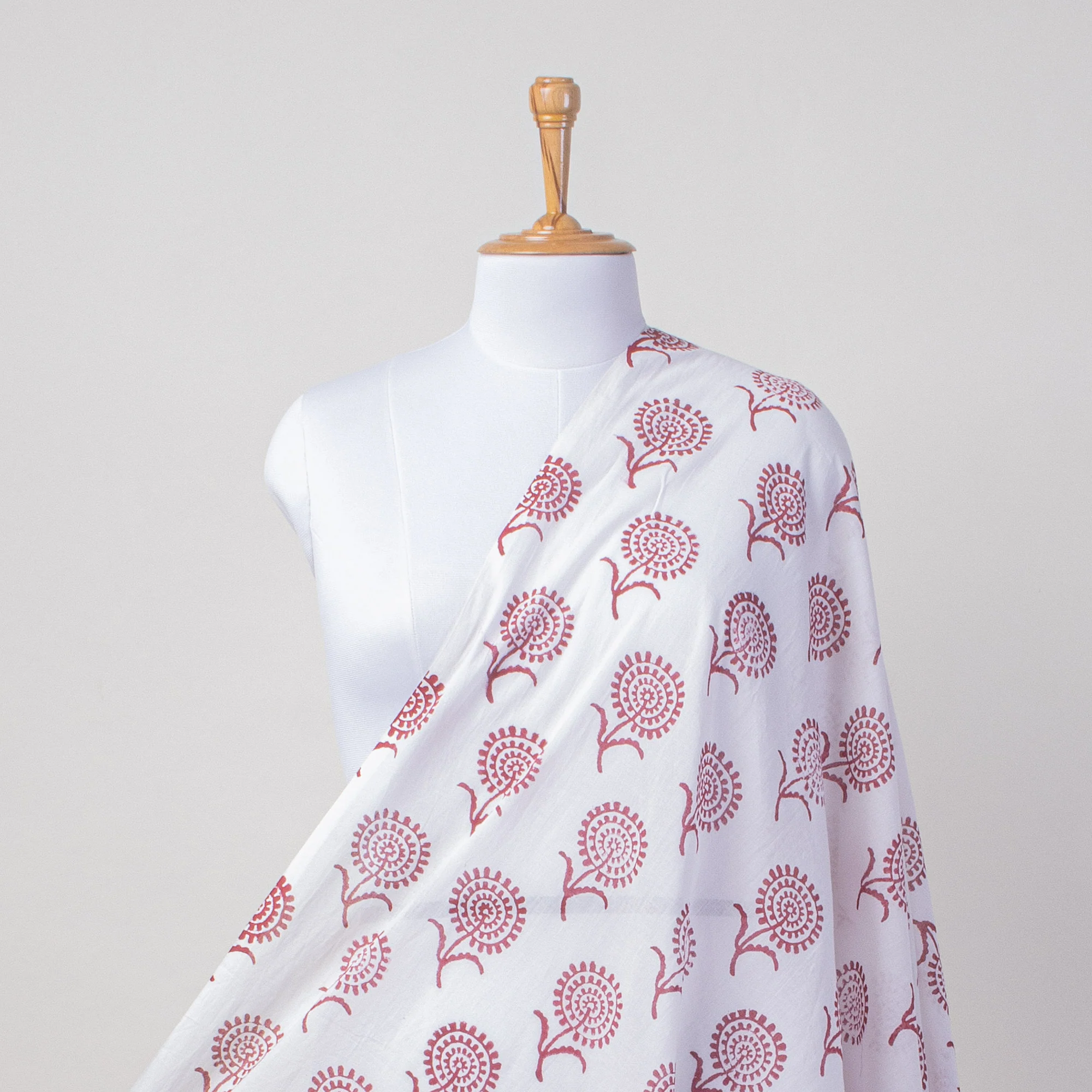 Floral Hand Block Print Fabric Beach Sarong Wrap For Women - Image 2