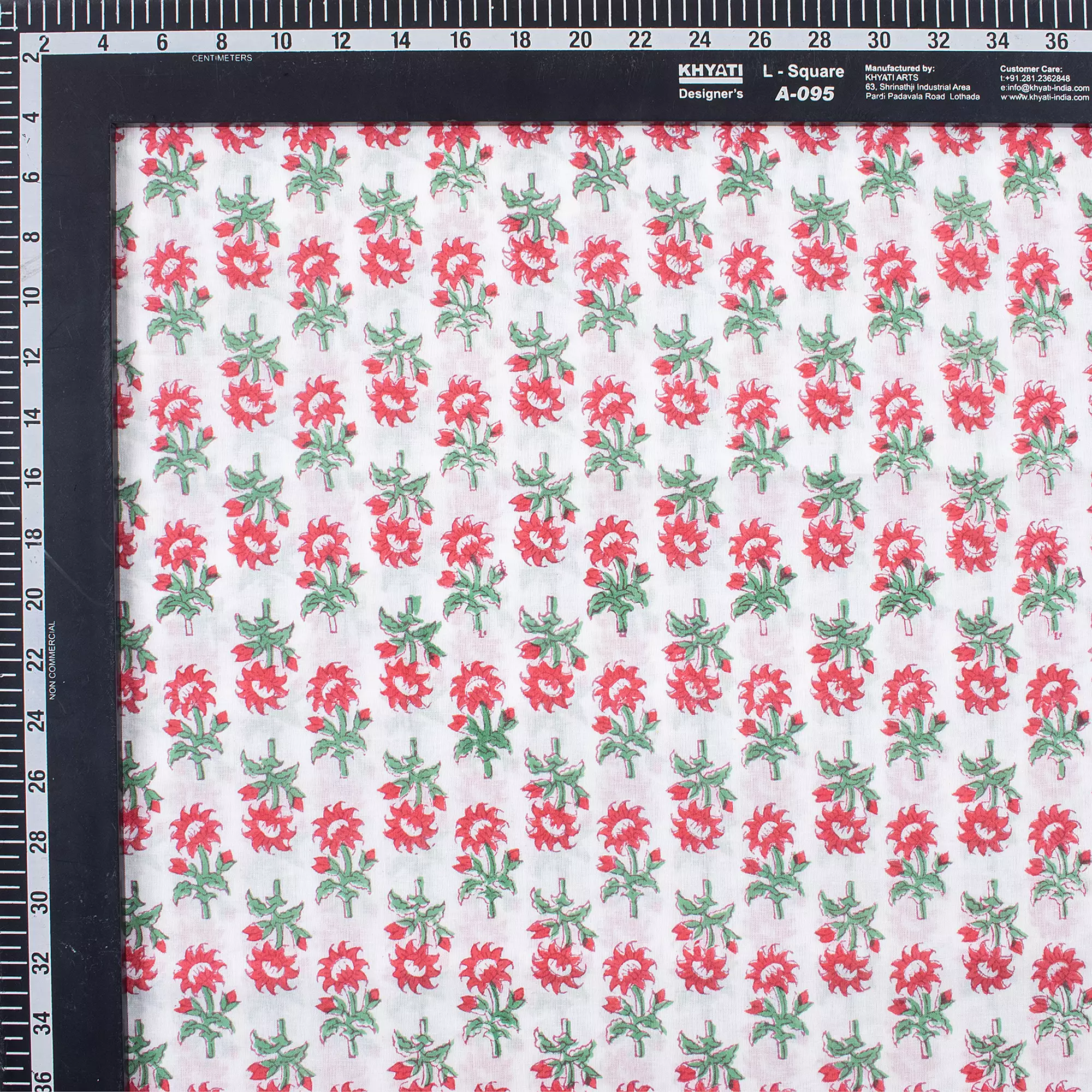 Floral Hand Block Printed Cotton Fabric for Clothing - Image 3