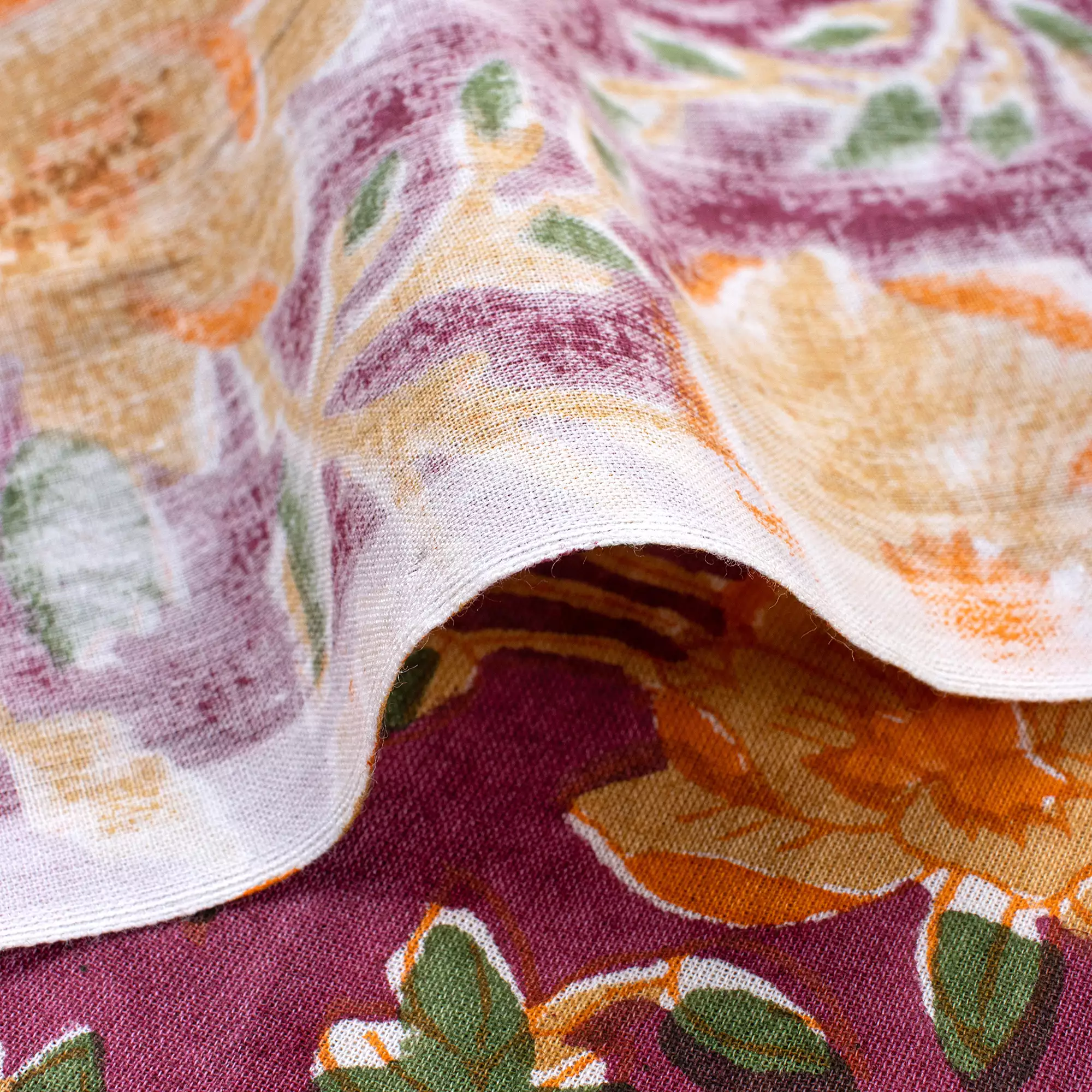 Floral Hand Block Printed Indian Fabric - Image 2
