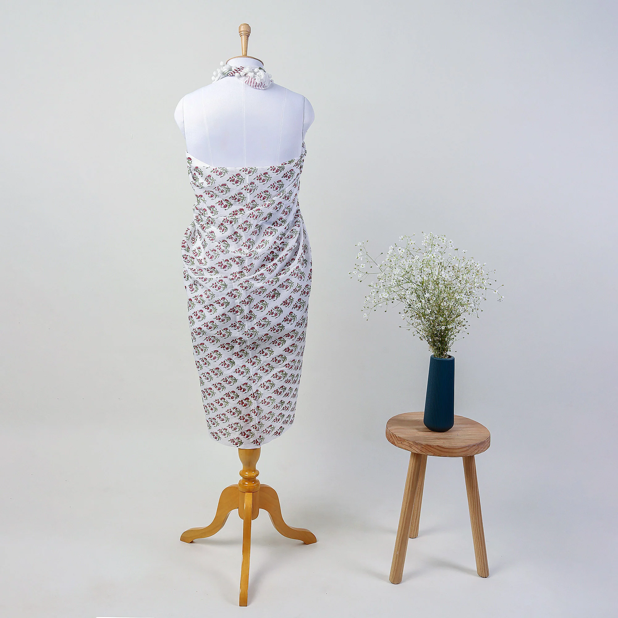 Floral Handmade Cotton Beach Sarong - Image 4