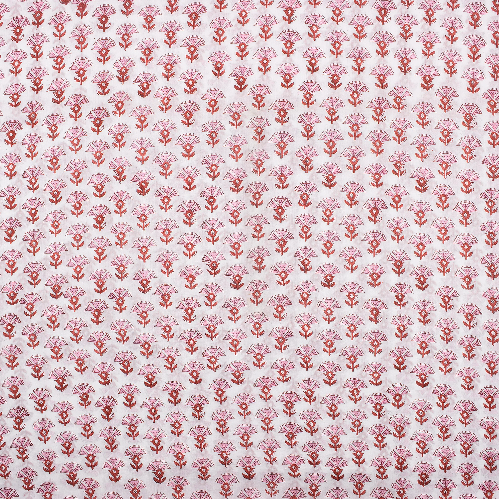 Floral Indian Block Print Fabric For Dress Material - Image 3