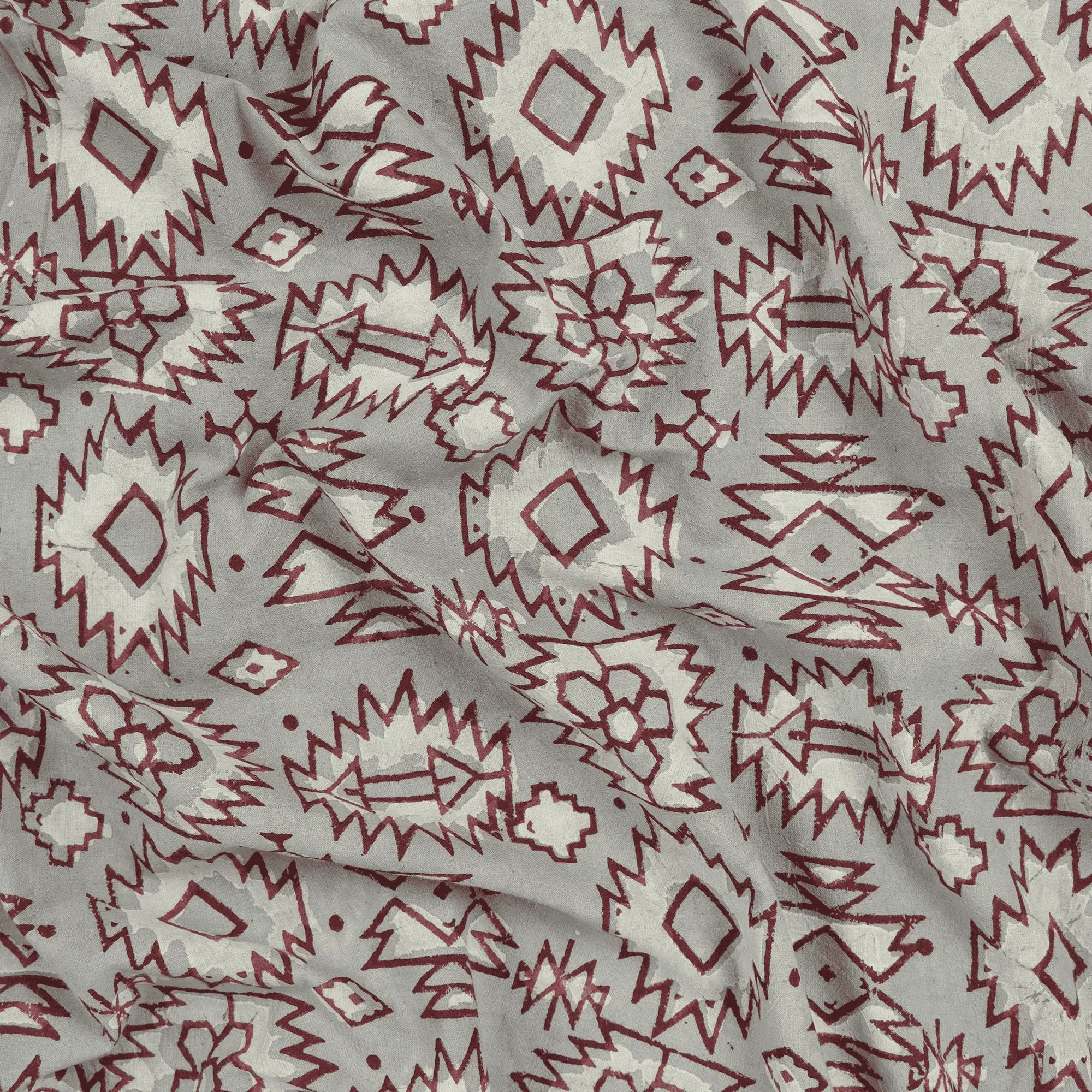 Geometrical Hand Blocked Pure Cotton Indian Kashish Fabric Cloth - Image 4