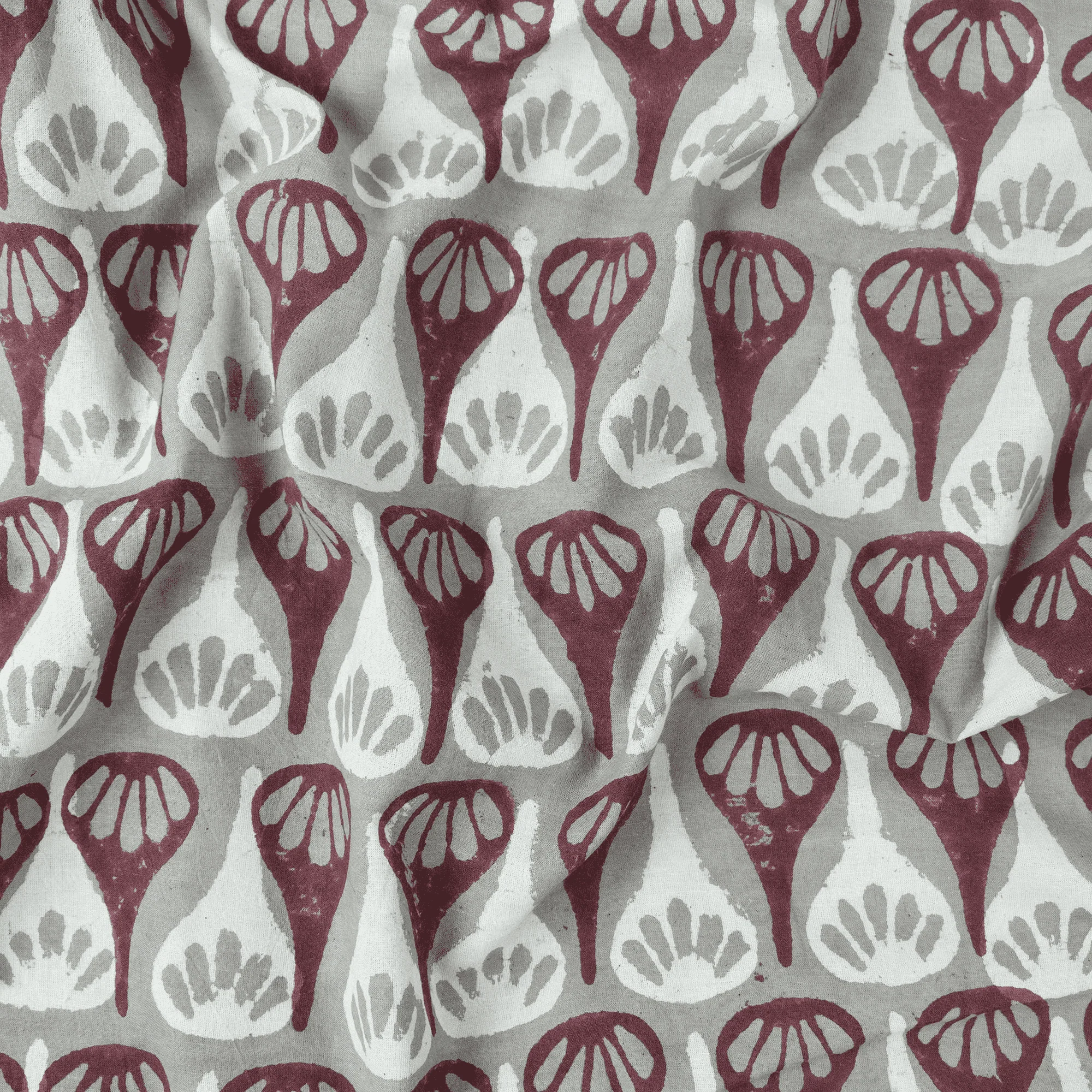 Floral Indian Hand Block Kashish Print Pure Cotton Running Fabric - Image 4