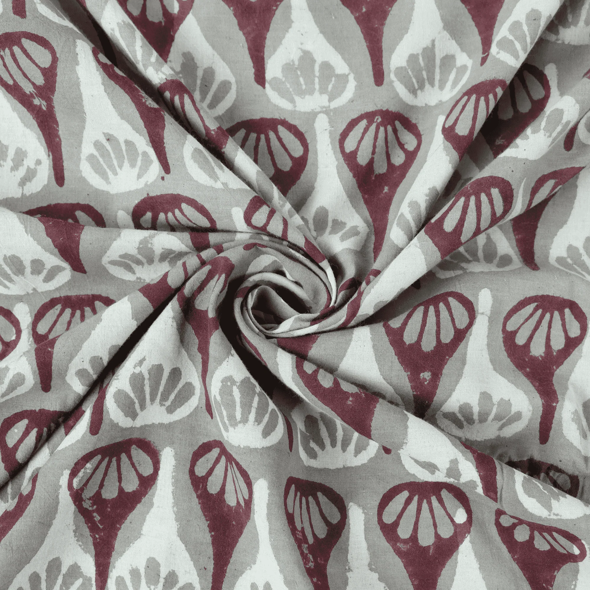 Floral Indian Hand Block Kashish Print Pure Cotton Running Fabric - Image 5