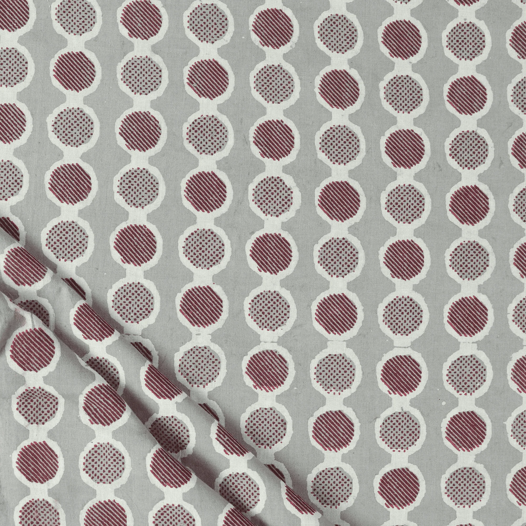 Polka Dots Kashish Print Hand Blocked Cotton Textile Fabric - Image 2