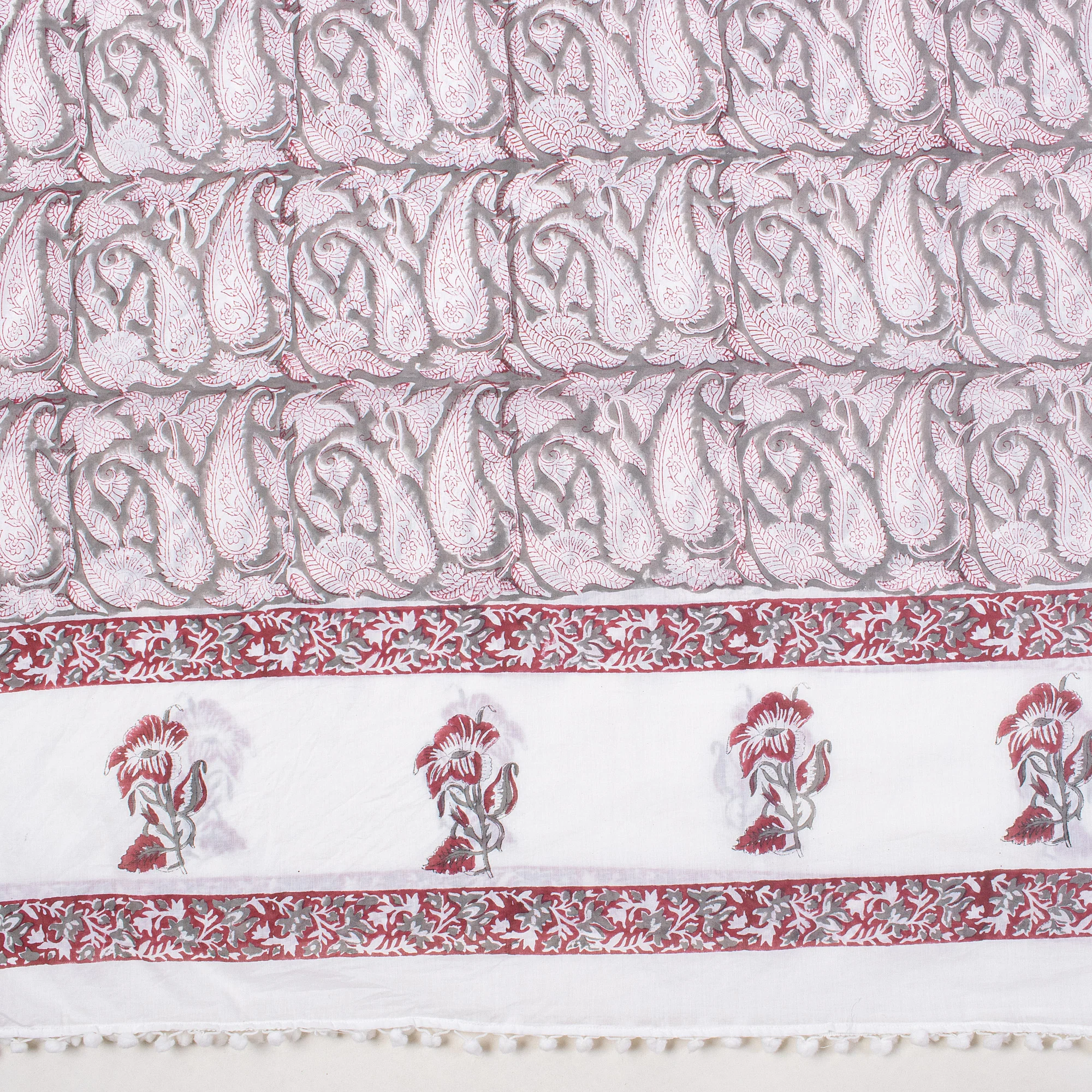 Paisley Hand Block Print Cotton Summer Sarong For Ladies - Image 7