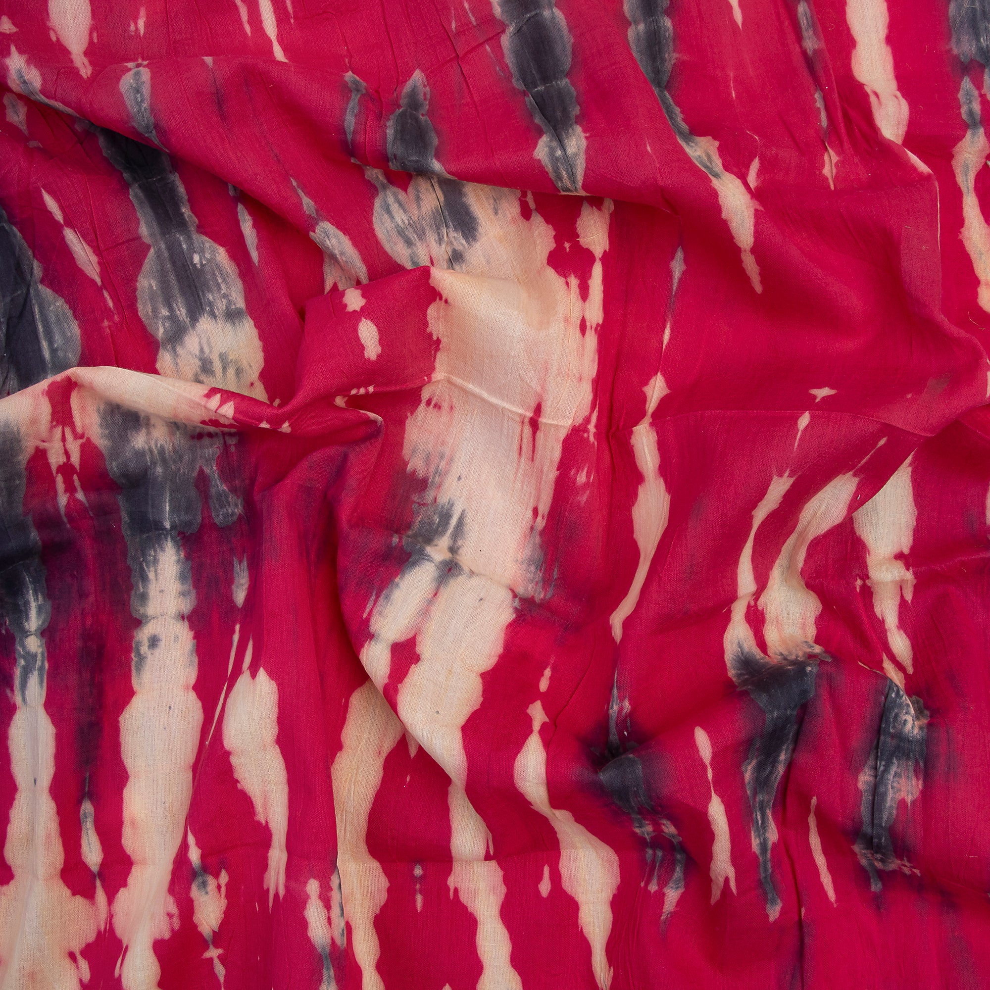 Pink Shibori Print Indian Handmade Tie Dye Cotton Running Fabric - Image 2