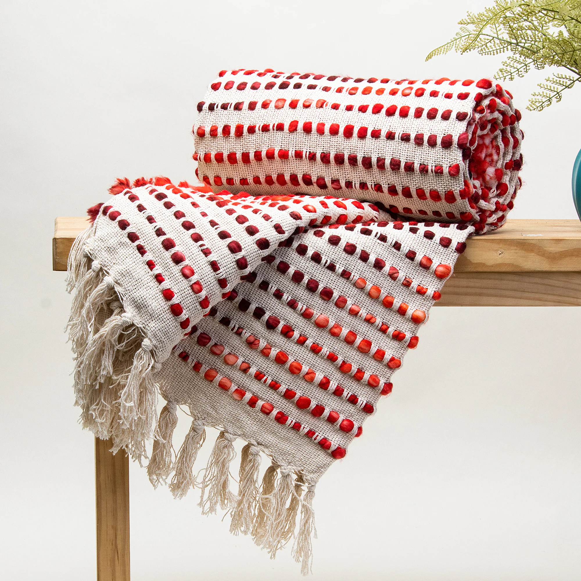 Indian Handmade Organic Cotton Woven Throw for Couch | Sofa - Image 5