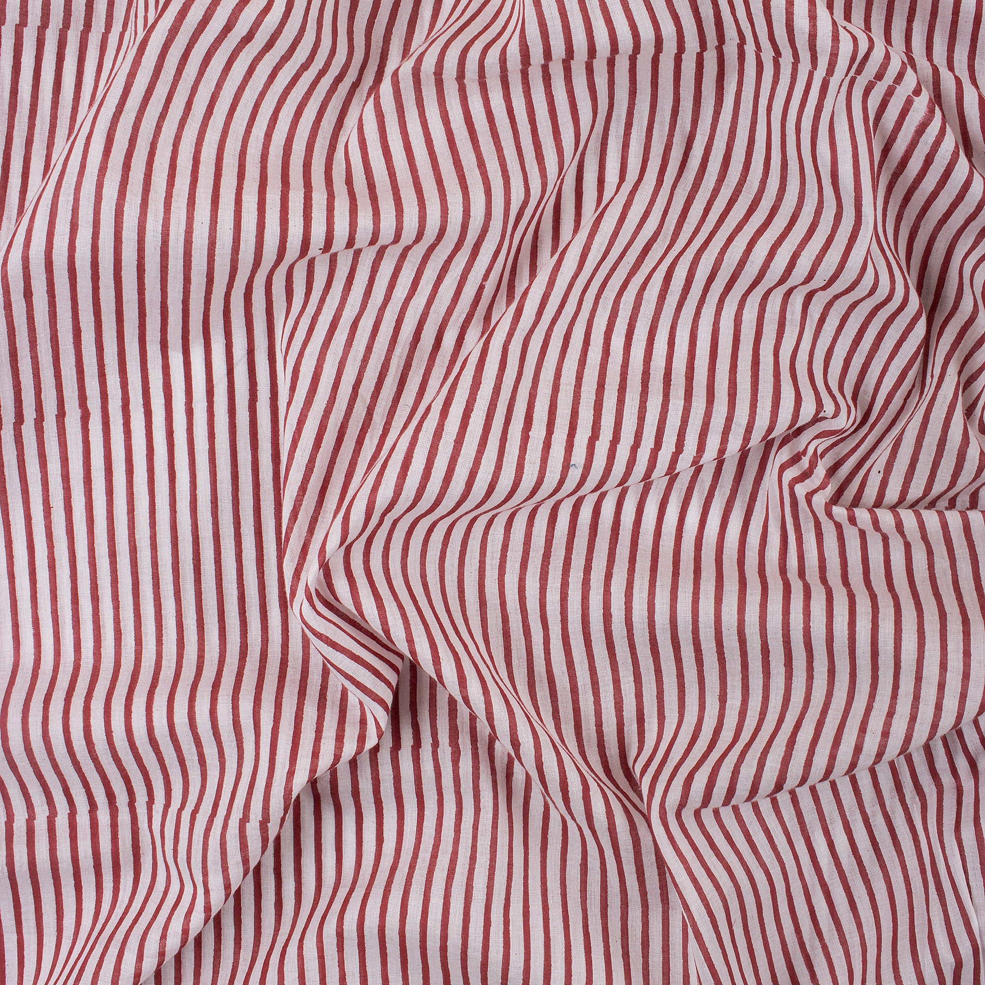 Striped Hand Block Printed Organic Cotton Fabric By The Yard - Image 5