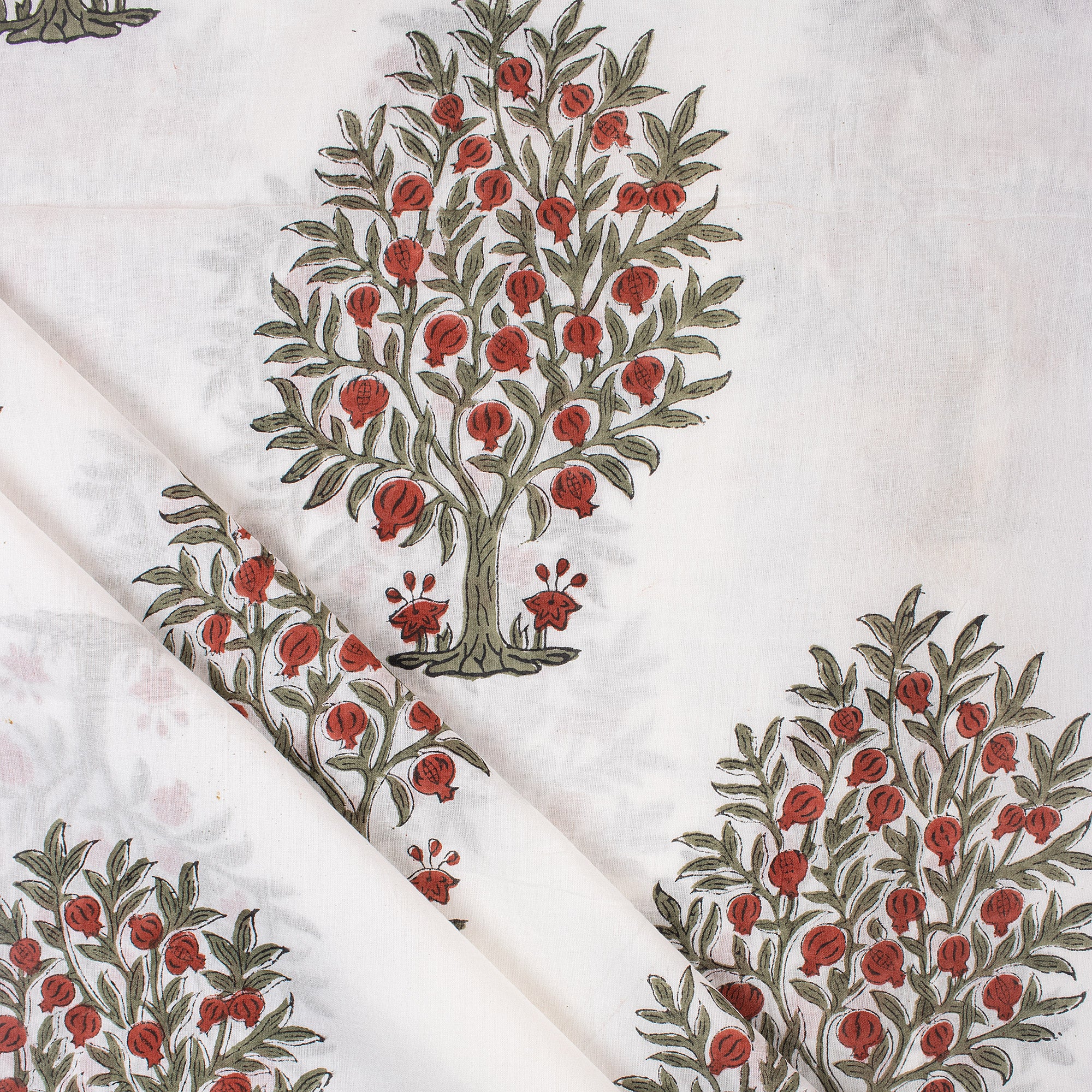 Hand Block Printed Cotton Fabric by Yard