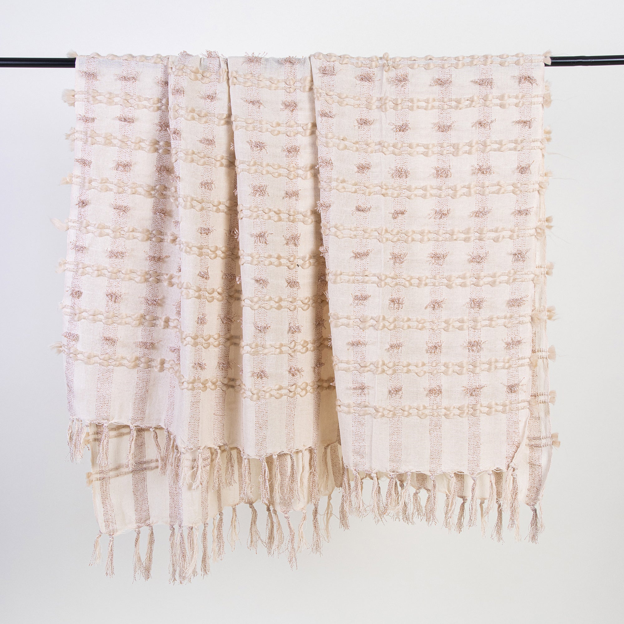 Reversible Indian Boho Cotton Woven Throw Blanket - Image 4