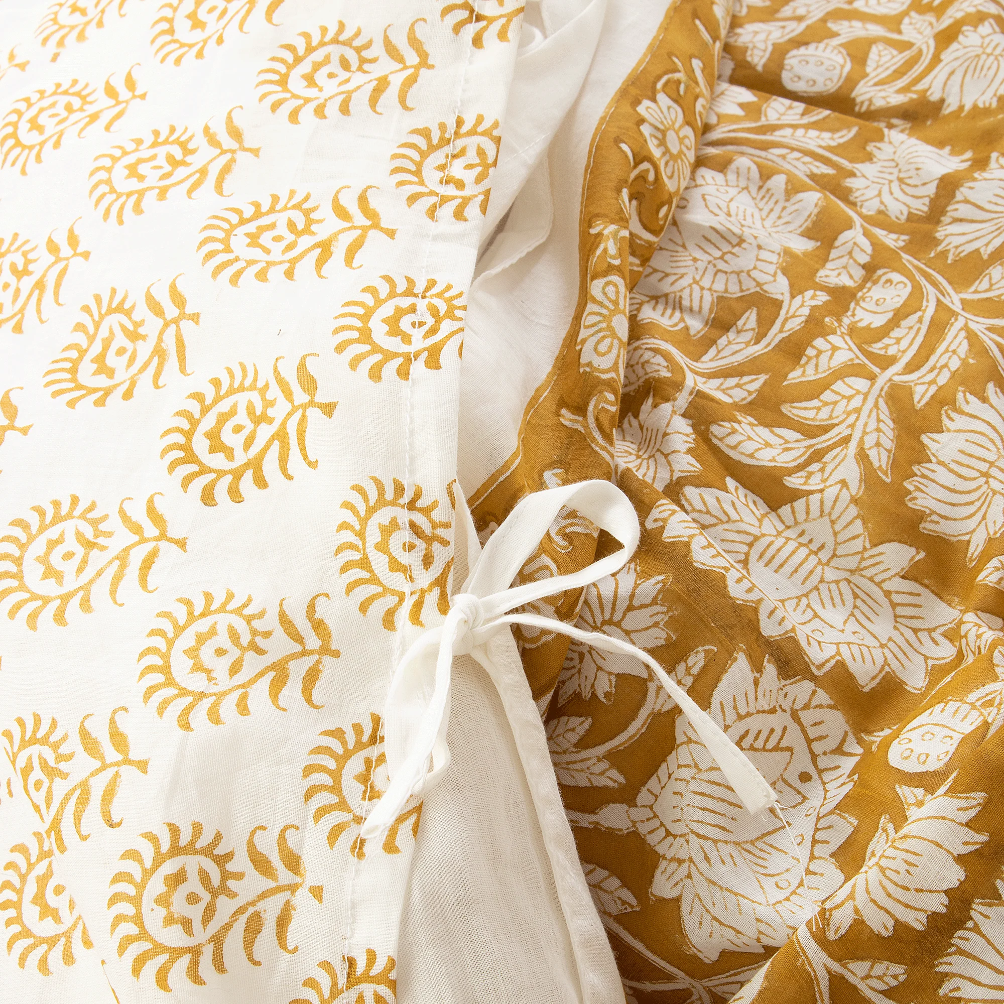 Hand Block Printed Floral Cotton Duvet Cover - Image 4