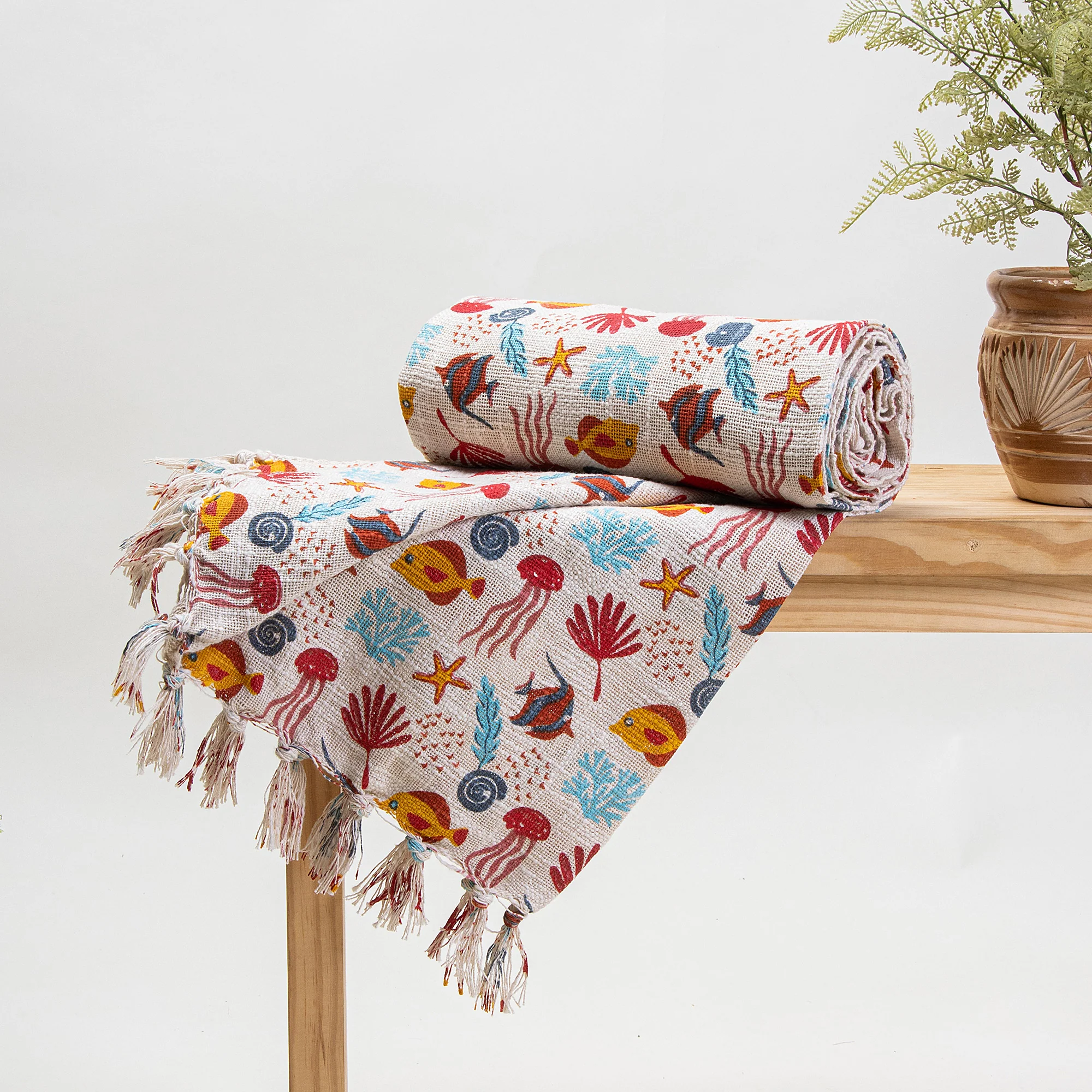 Animal Print Indian Hand Block Printed Pure Cotton Throw Blankets