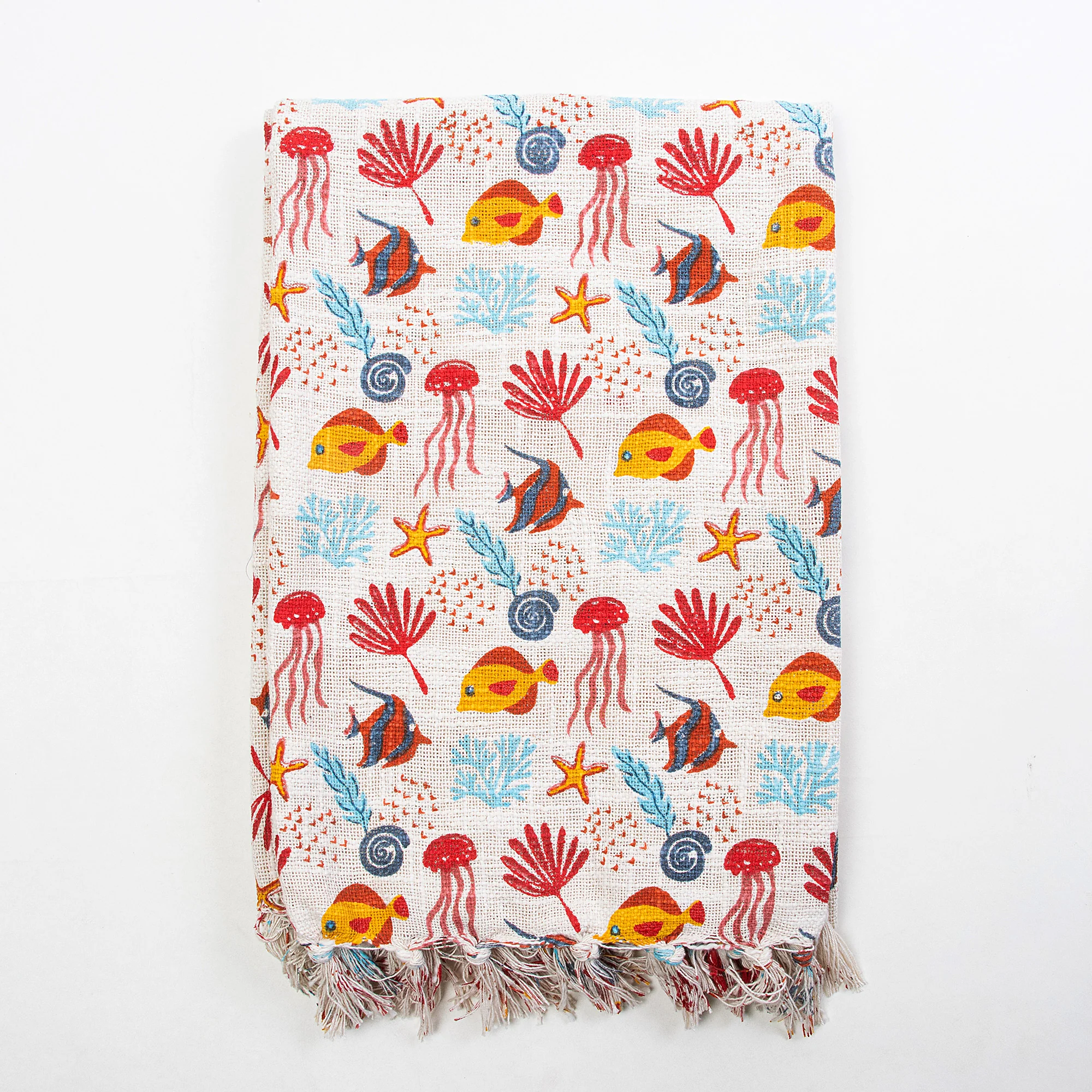 Animal Print Indian Hand Block Printed Pure Cotton Throw Blankets - Image 2