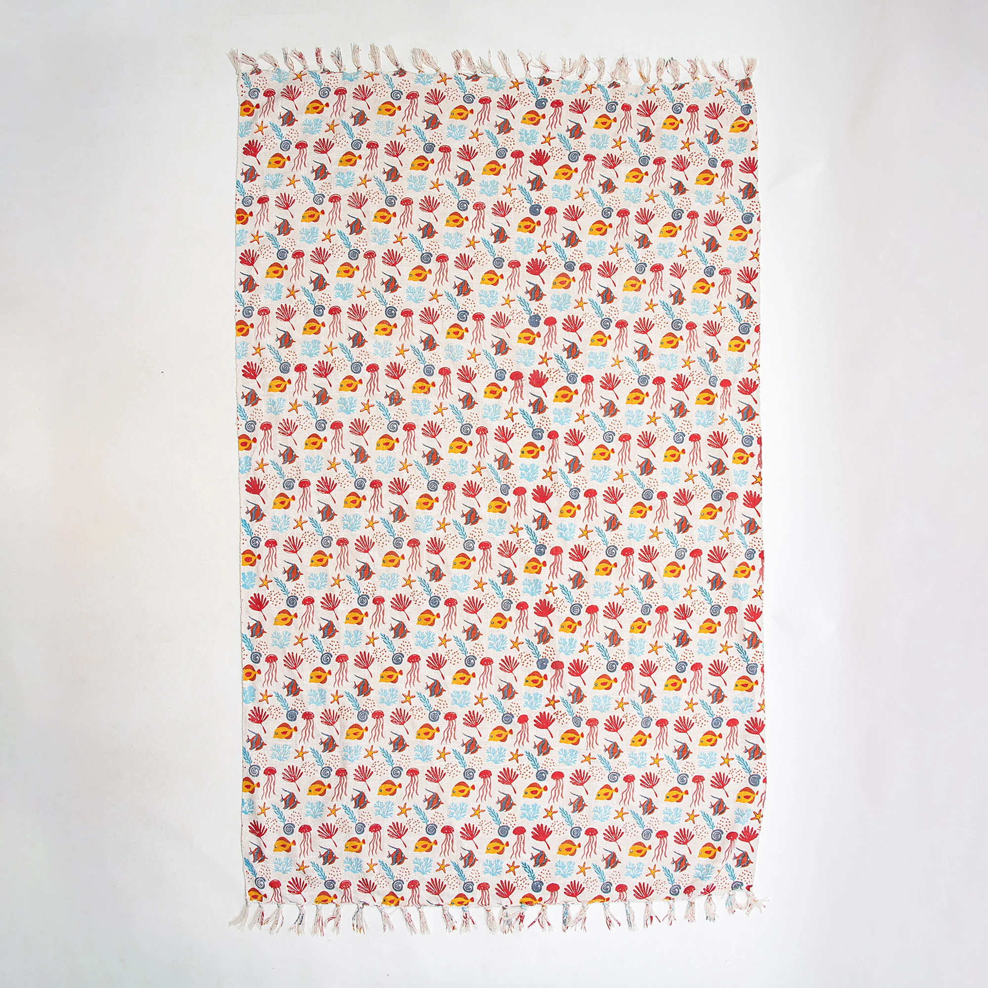 Animal Print Indian Hand Block Printed Pure Cotton Throw Blankets - Image 4