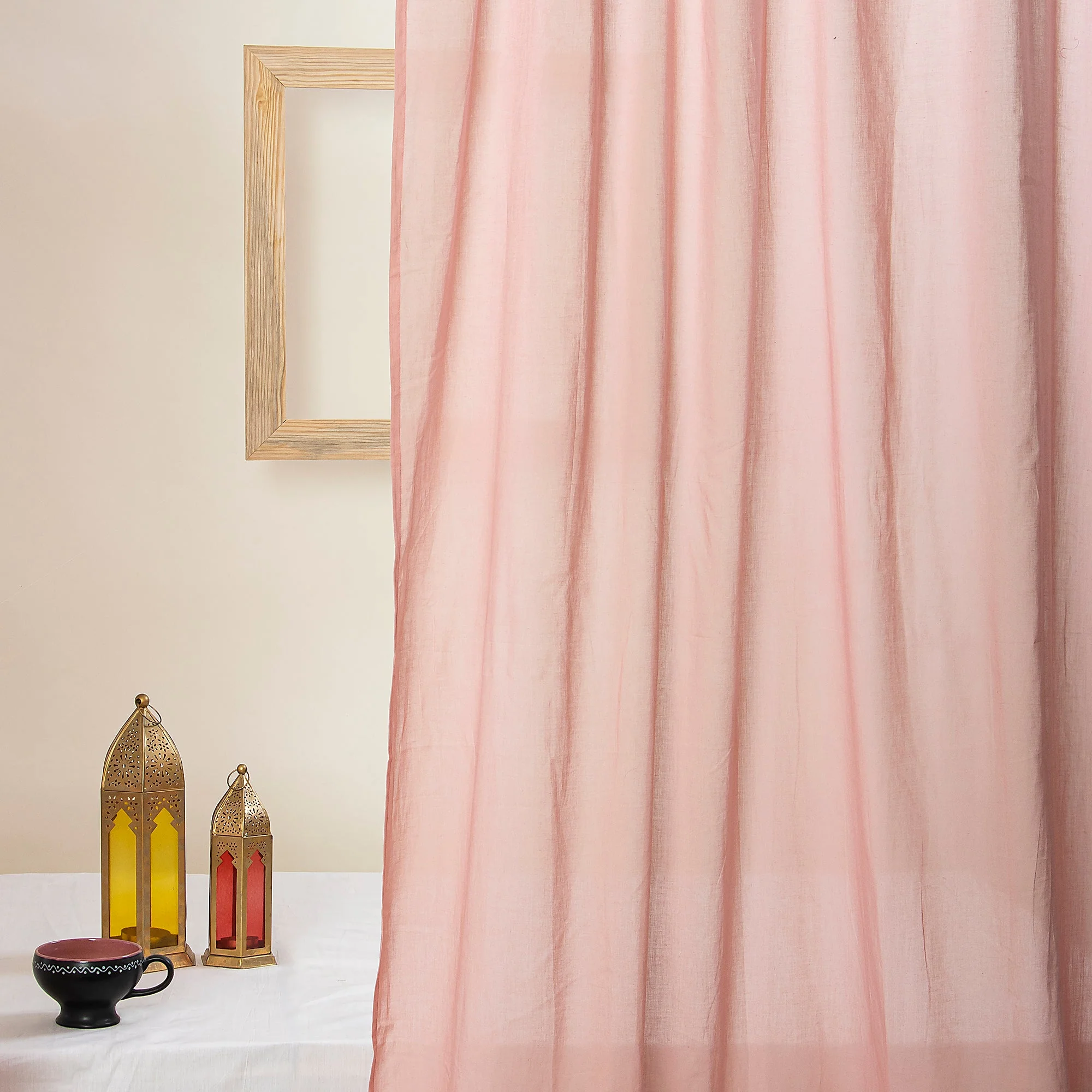 Set of 2 Cotton Solid Curtain For House, Office - Image 3