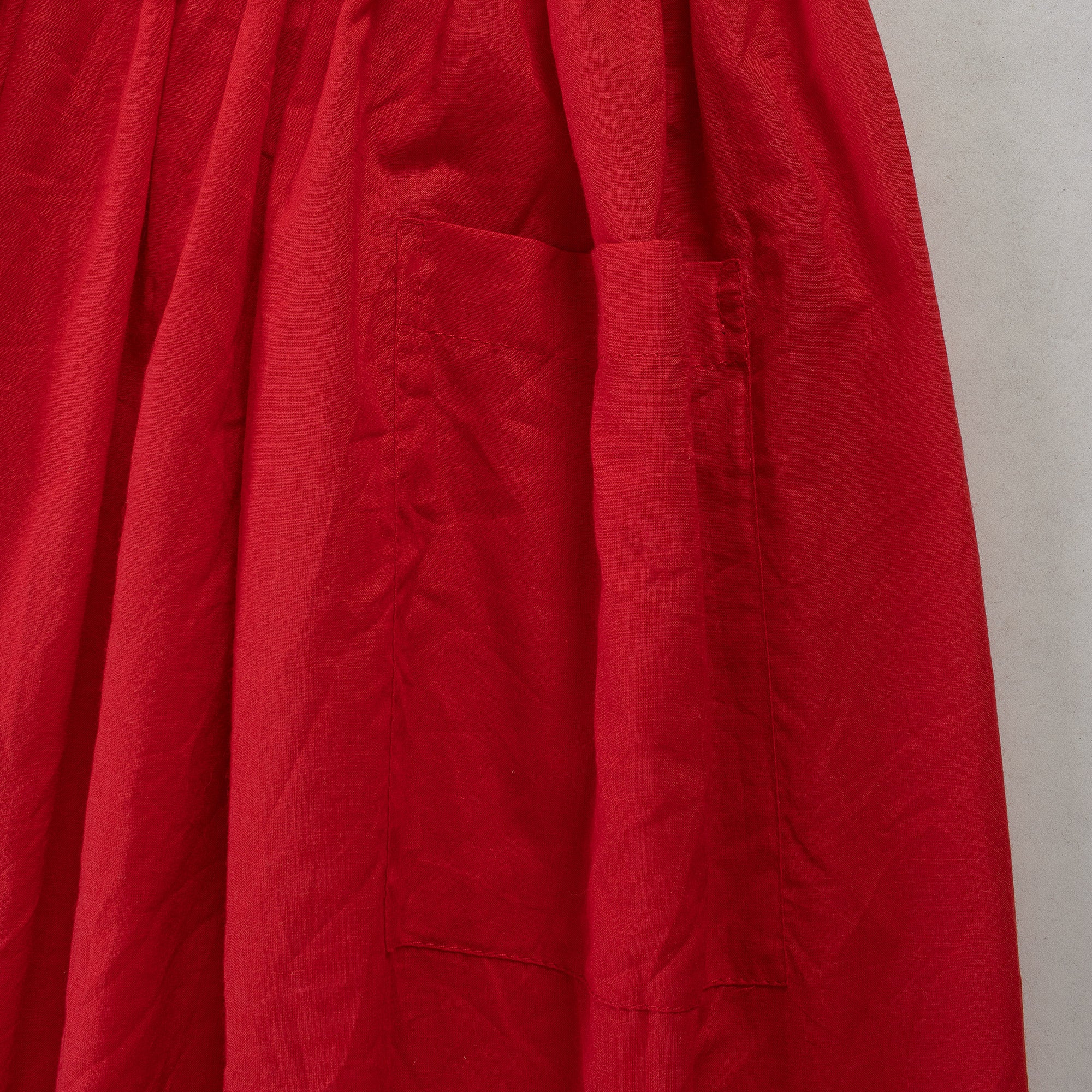 Stylish Solid Indian Hand Dyed Cotton Women's Apron Dress with Pockets - Image 4