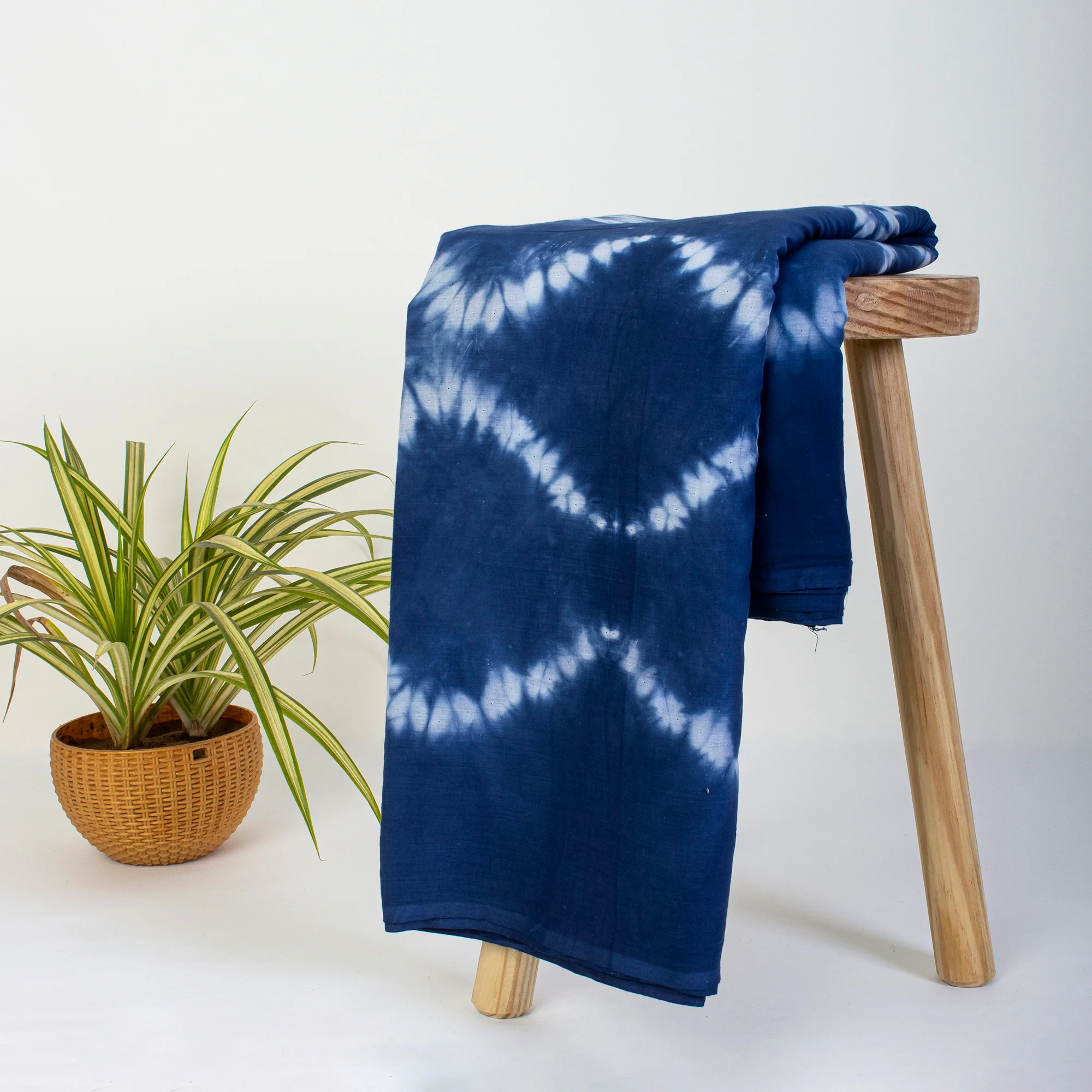 Shibori Blue Indain Cotton Tie Dye Fabric