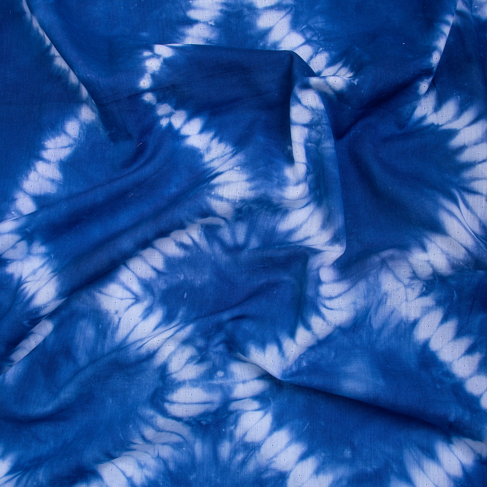 Shibori Blue Indain Cotton Tie Dye Fabric - Image 3