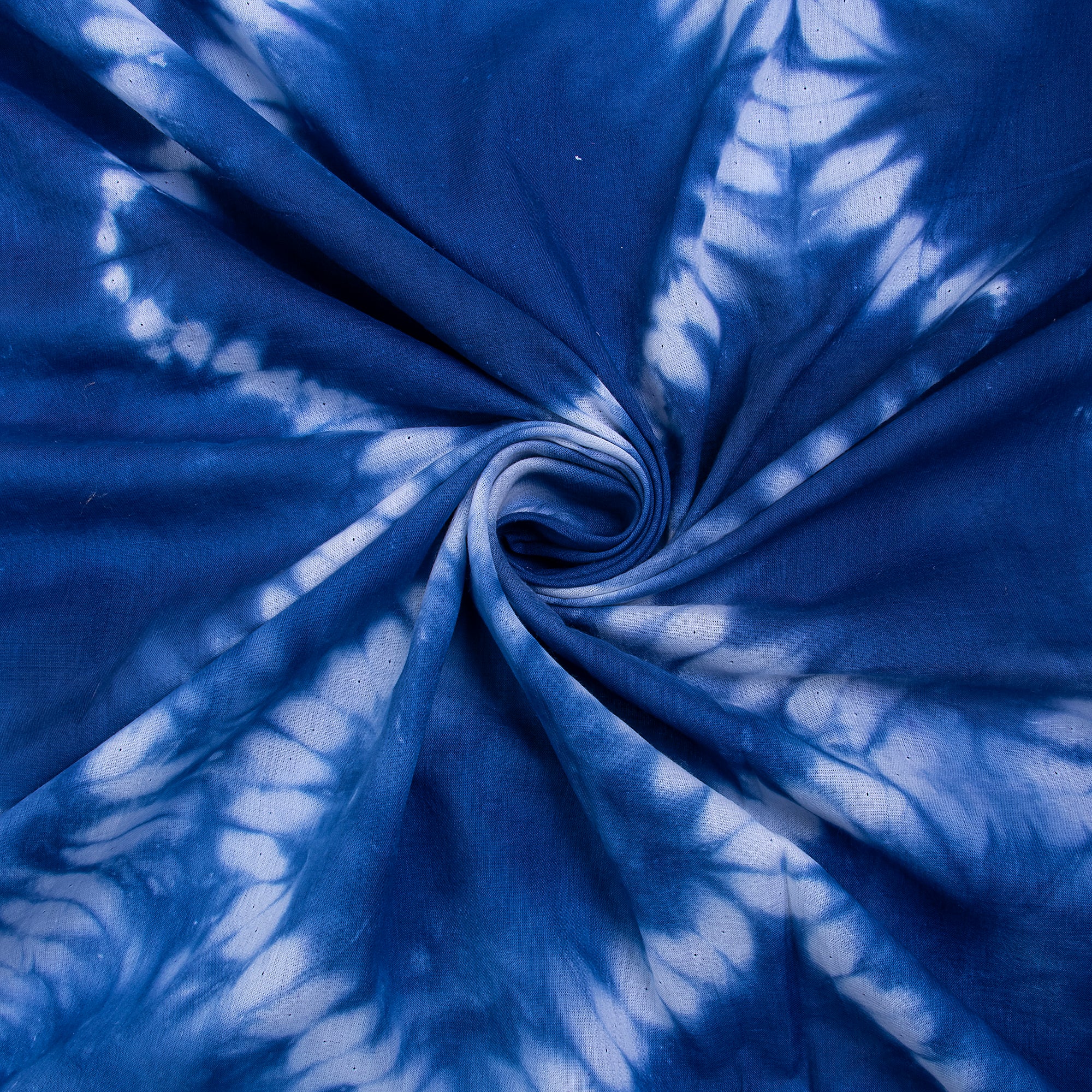 Shibori Blue Indain Cotton Tie Dye Fabric - Image 4