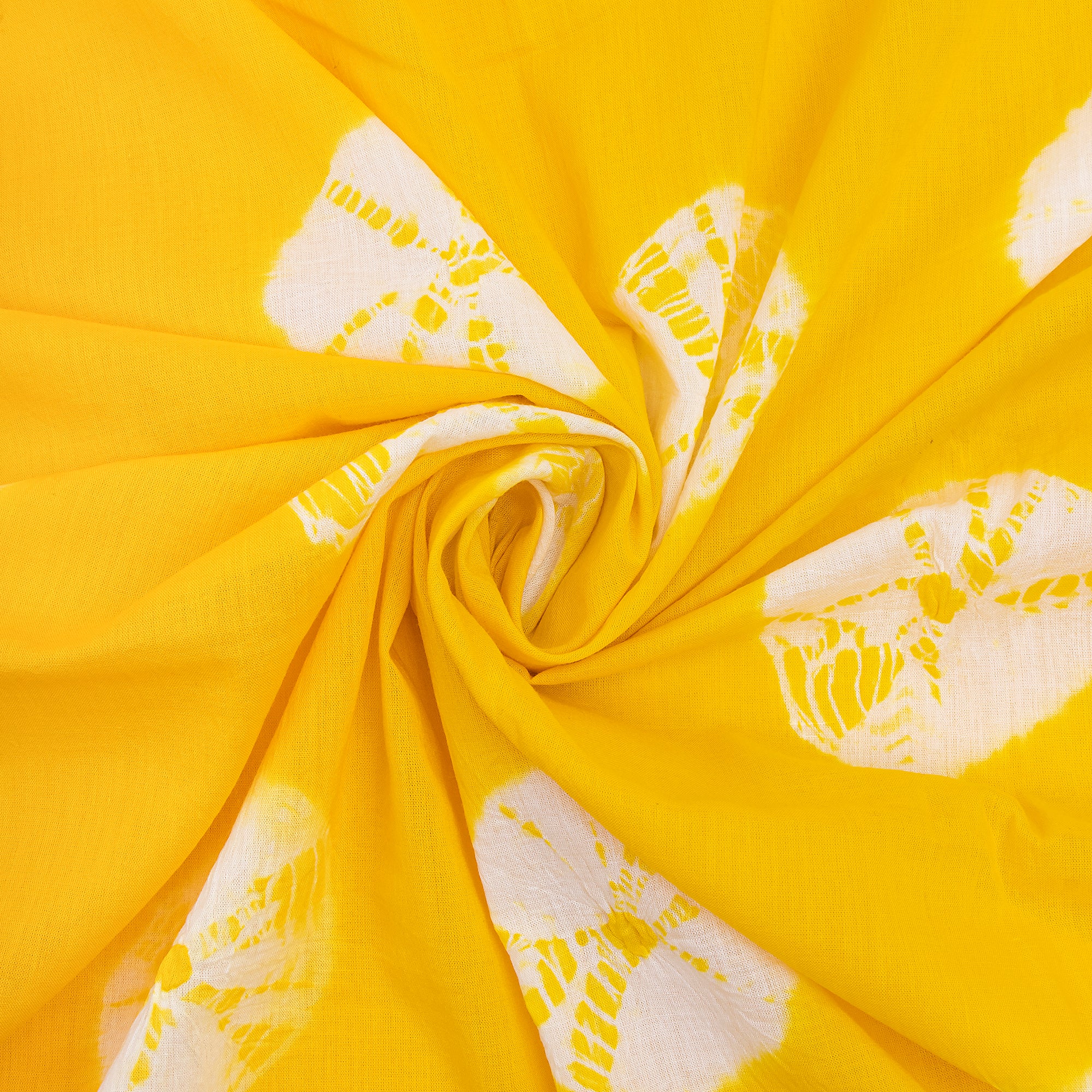 Shibori Yellow Tie Dye Fabric - Image 3
