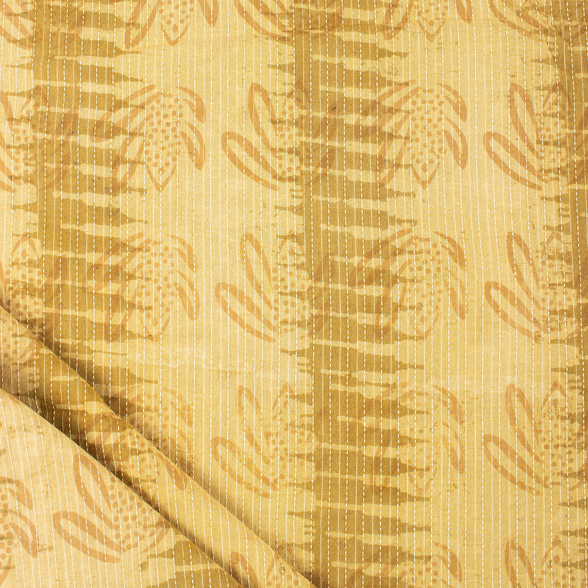 Cotton Hand Block Printed Dabu Kantha Fabric
