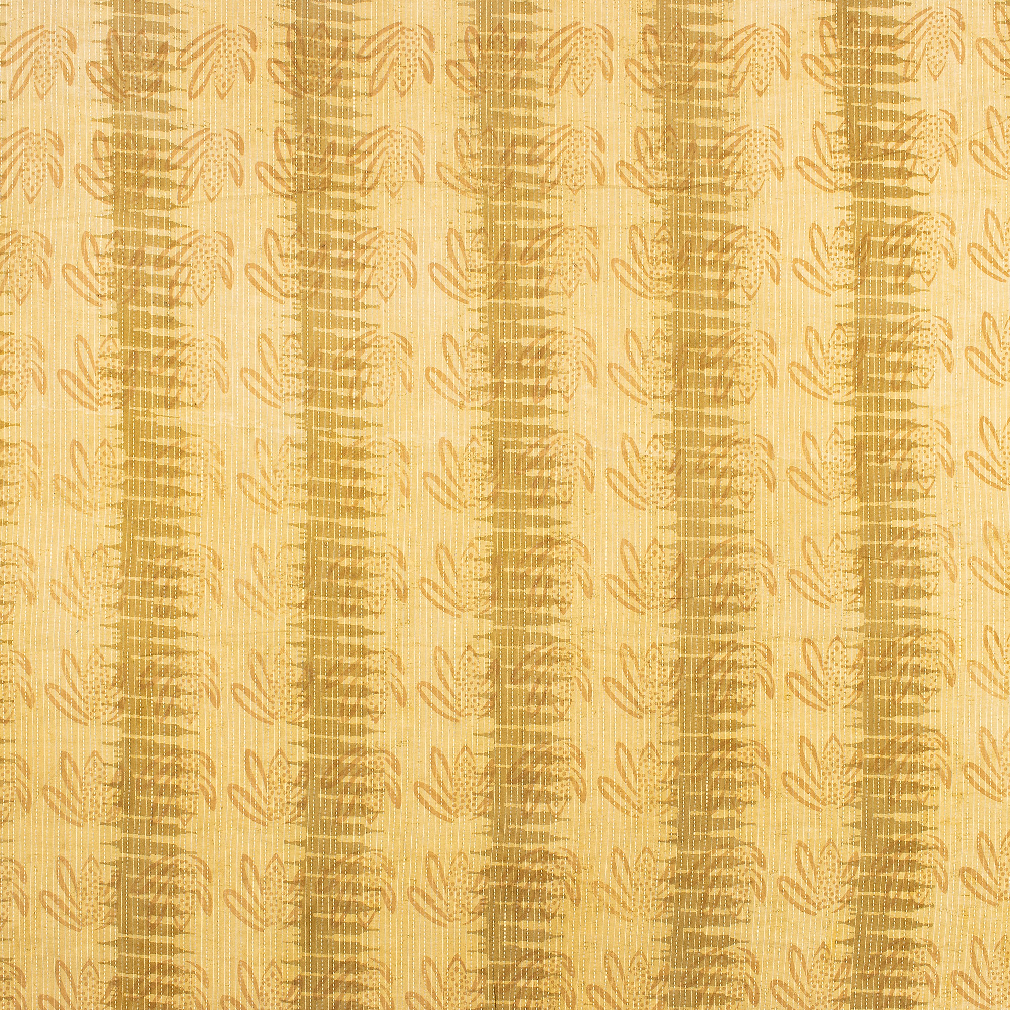 Cotton Hand Block Printed Dabu Kantha Fabric - Image 2