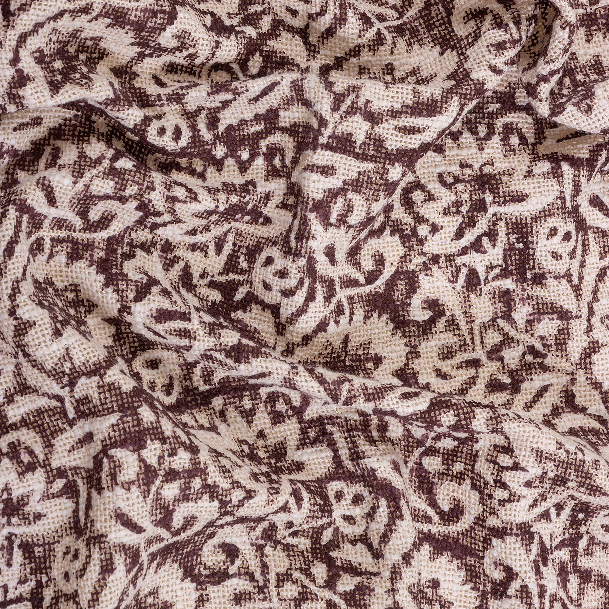 Light Weight Hand Block Printed Brown Floral Couch Throw Blankets - Image 3