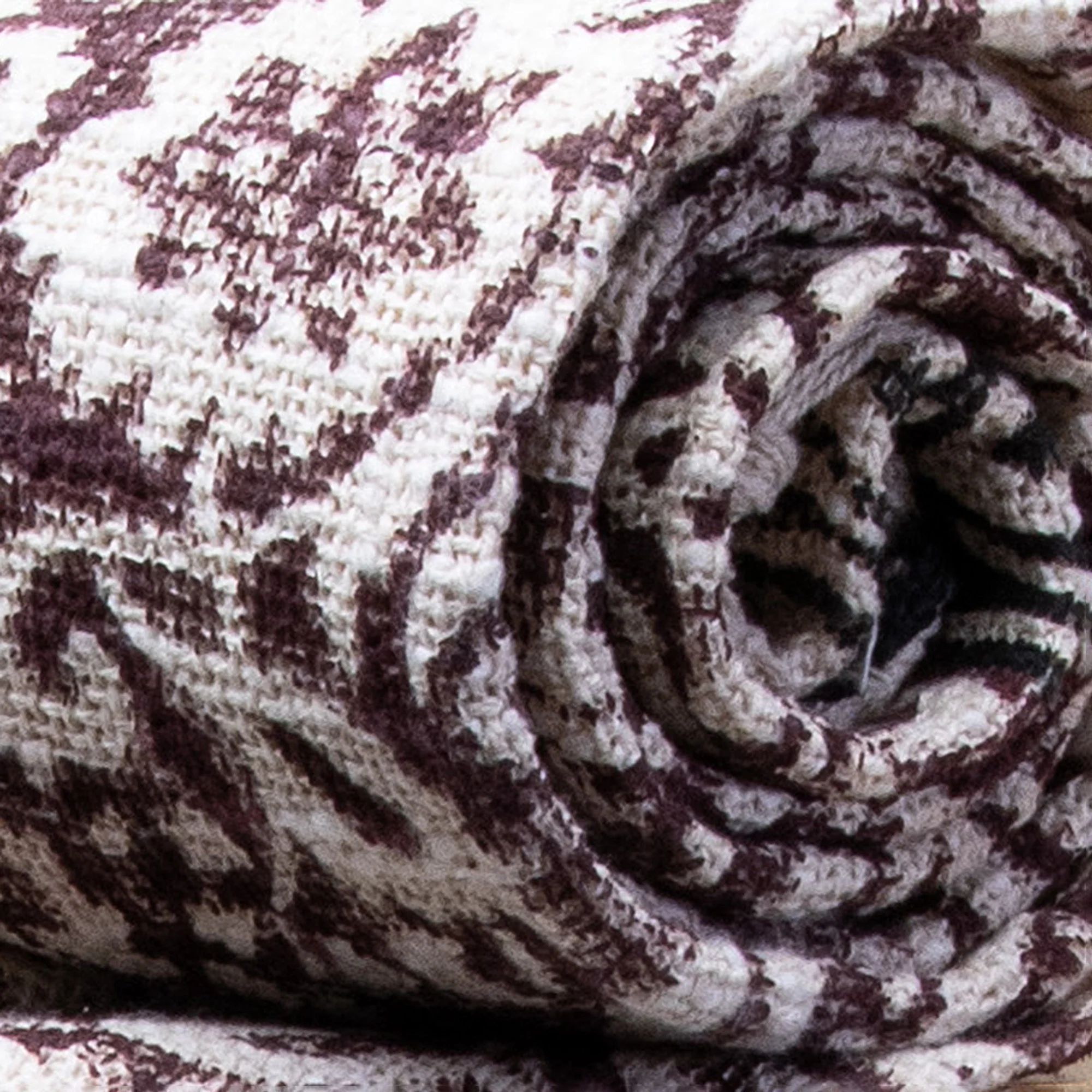 Light Weight Hand Block Printed Brown Floral Couch Throw Blankets - Image 5