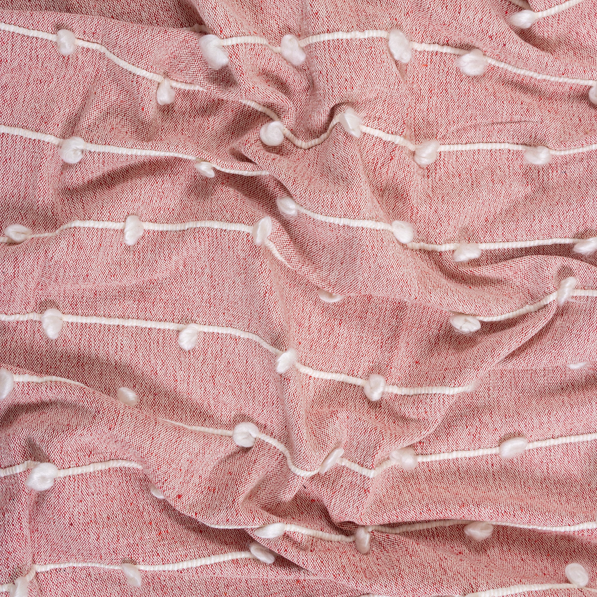 Luxury Pink Pure Cotton Hand Woven Throw Blanket - Image 3