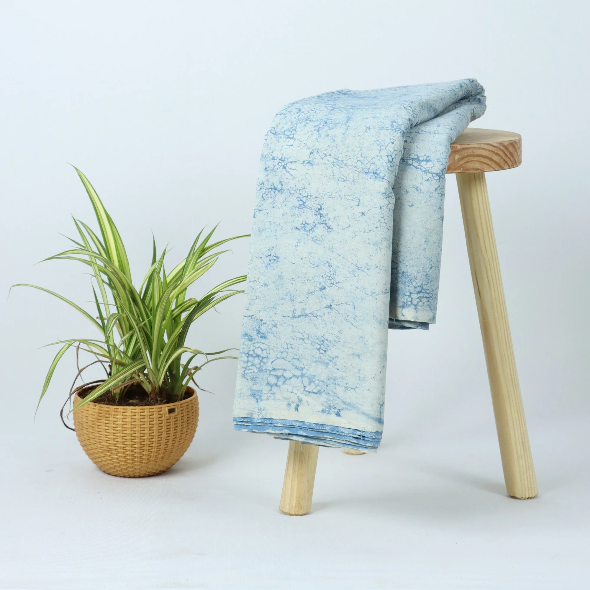 Cotton Dabu Hand Block Printed Fabric