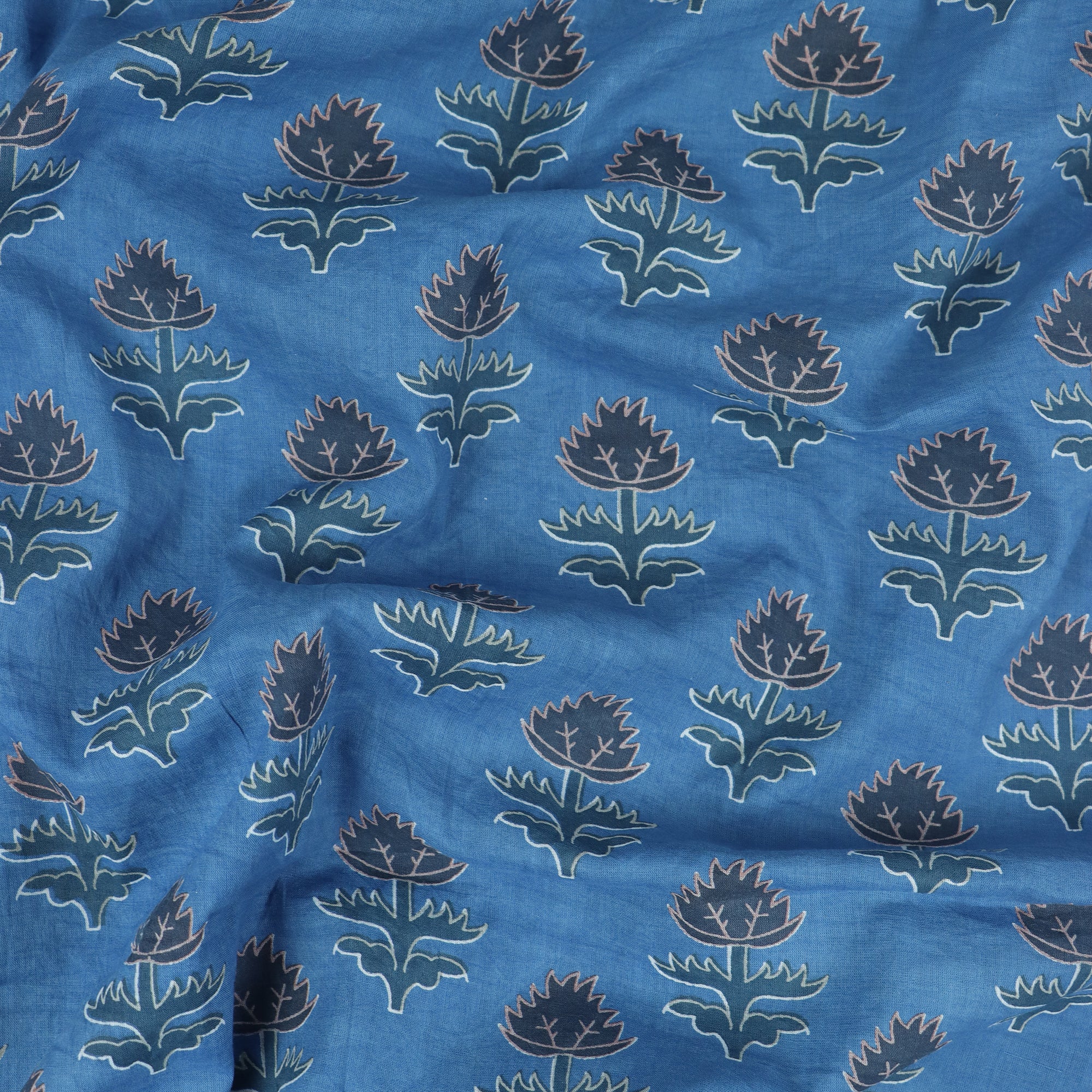 Cotton Hand Block Print Dabu Fabric - Image 4