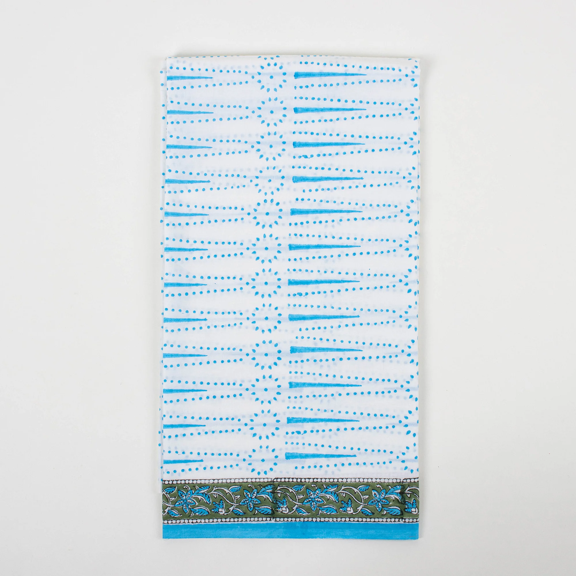 Hand Block Sky Blue Rangoli Printed 100% Cotton 3PC Suit Set Kota Doria Dupatta - Image 5