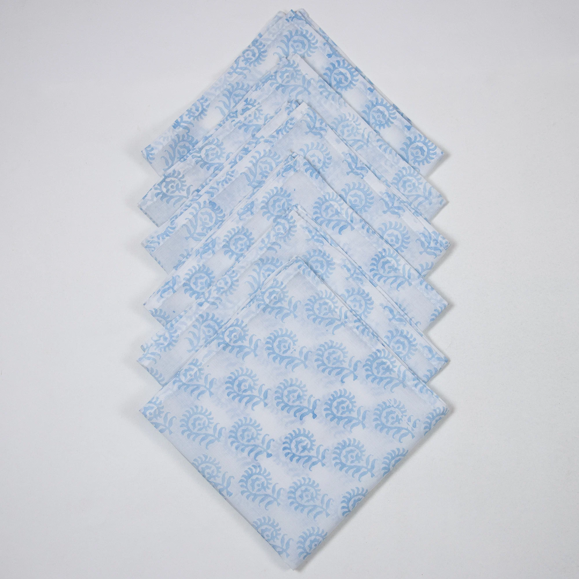 Stunning Buti Block Printed Indian Cotton Dinner Napkins - Image 3