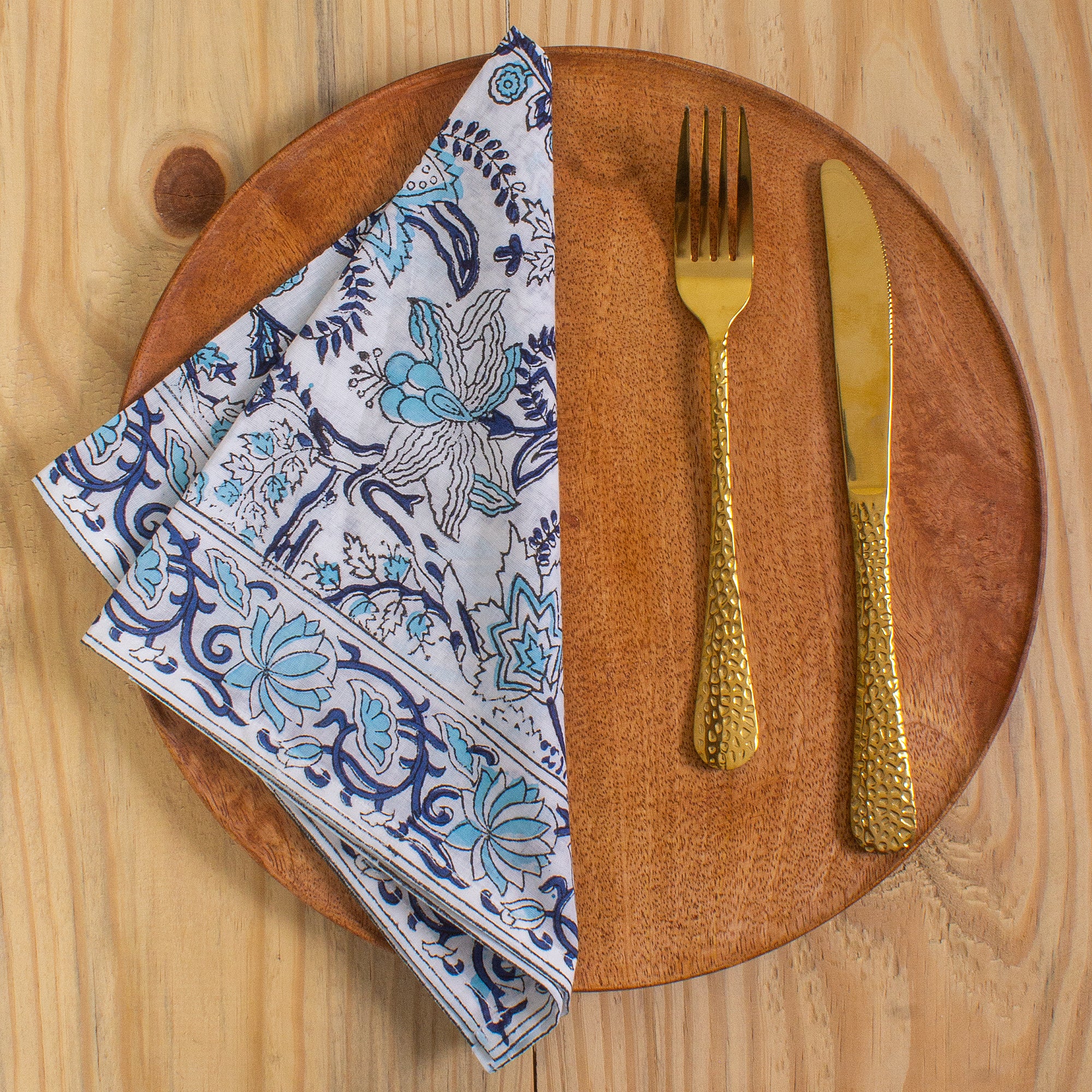 Home Decor Indian Block Printed Floral Cotton Tablecloths Cover for Dinner - Image 5