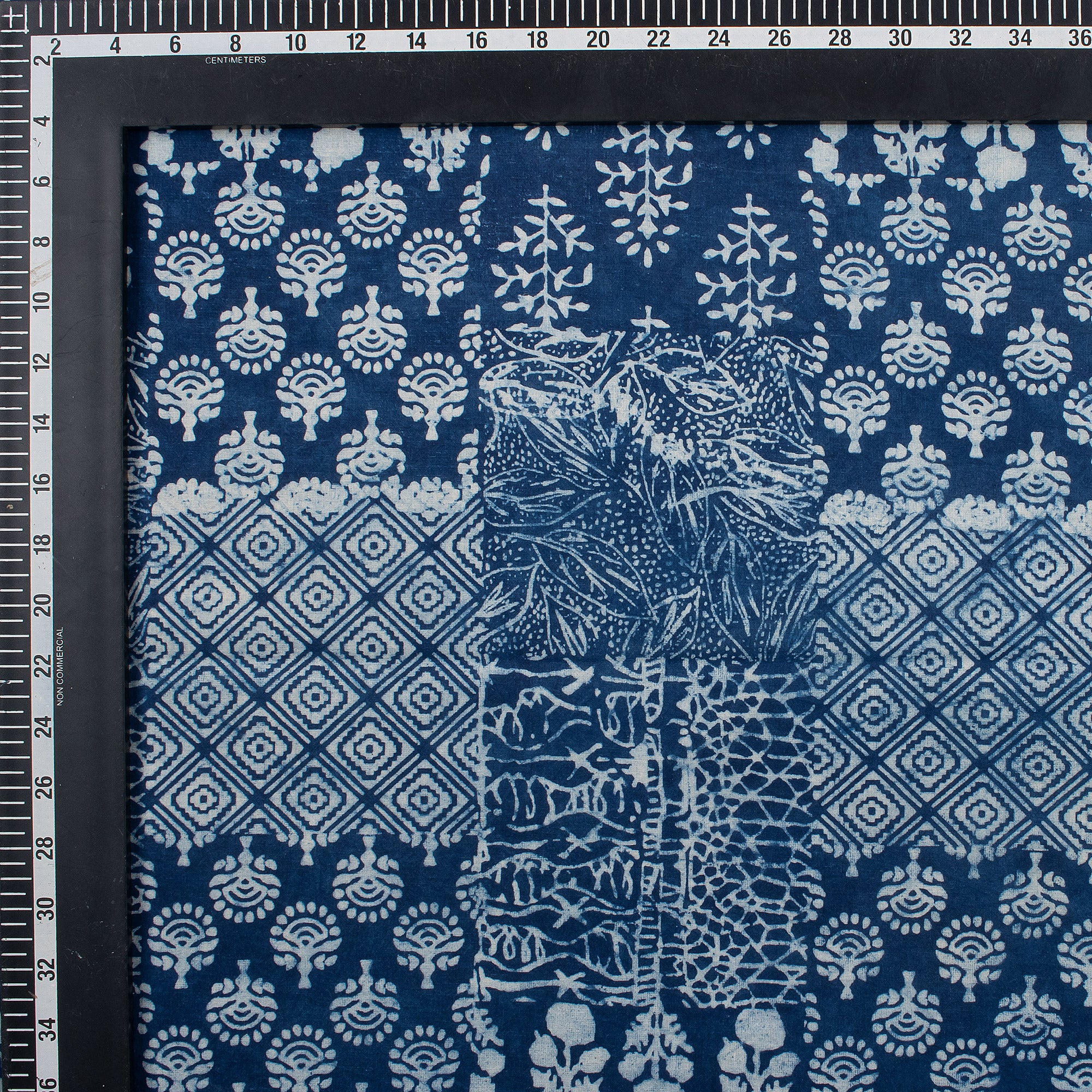 Sustainable Indigo Blue Patchwork Hand Printed Soft Cotton Fabric Cloth - Image 2