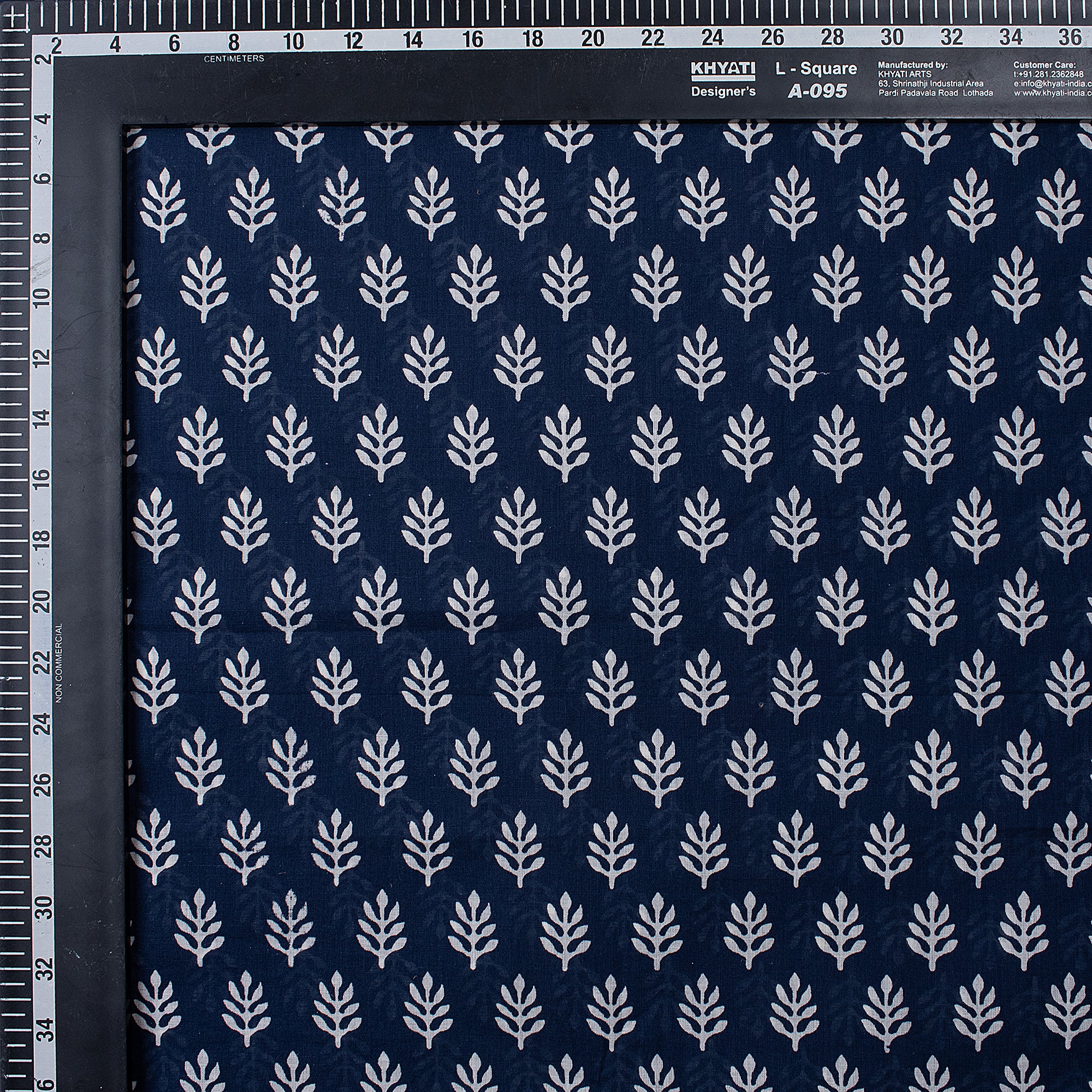 Handmade Block Printed Indigo Blue Boti Women's Clothing Fabric