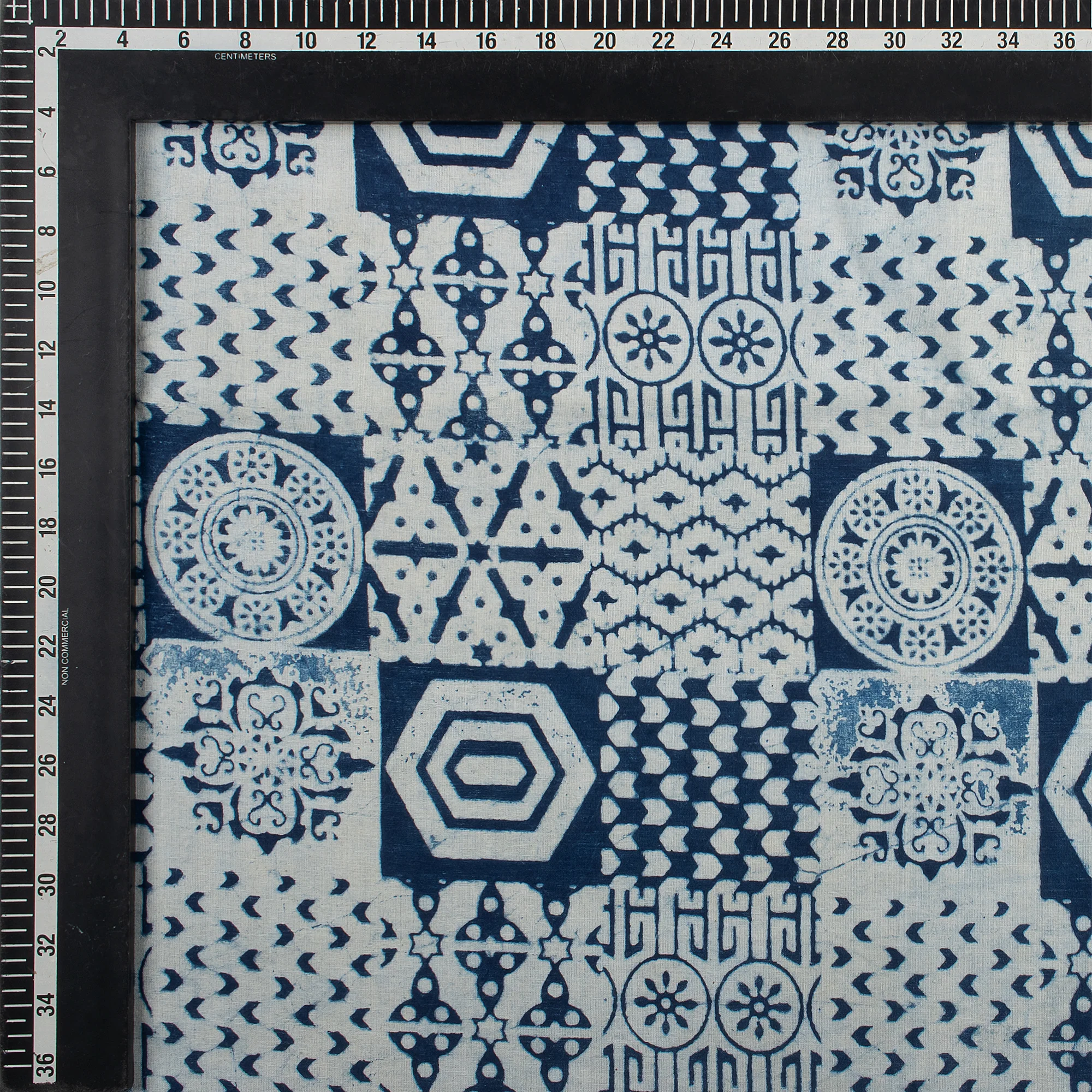 Soft Indigo Blue Hand Block Printed Fabric by Yard - Image 3