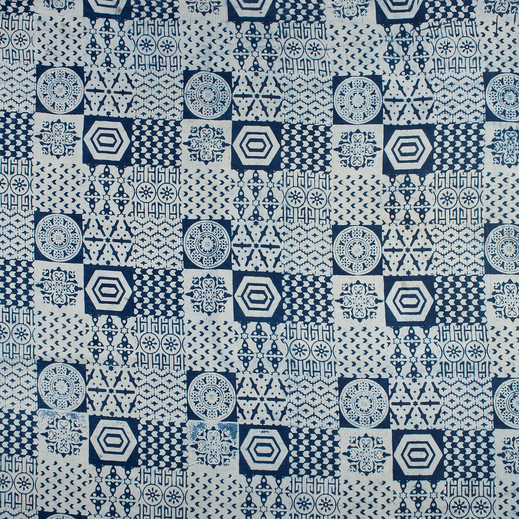 Soft Indigo Blue Hand Block Printed Fabric by Yard - Image 4