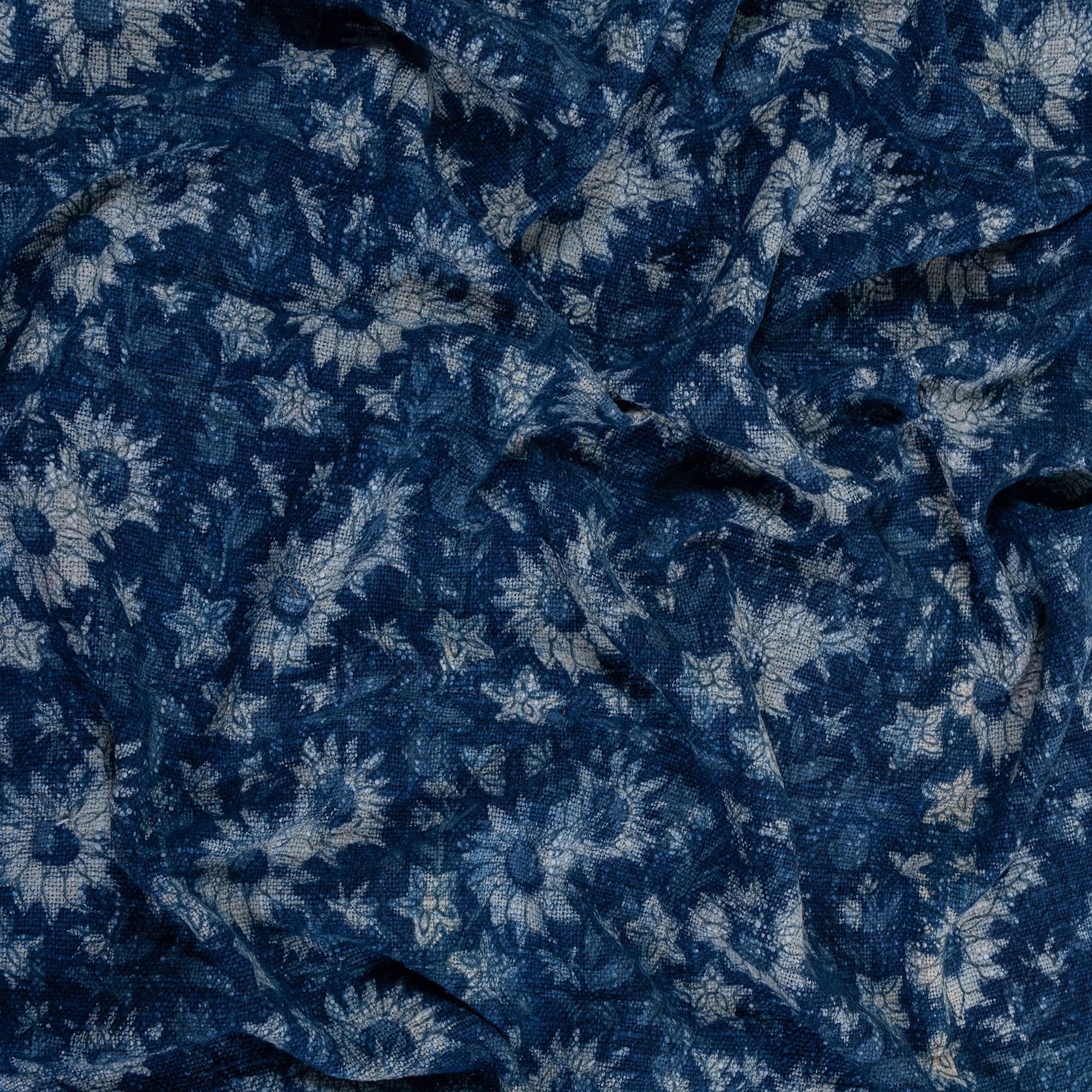 Decorative Blue Floral Hand Block Printed Cotton Throw Blanket - Image 4