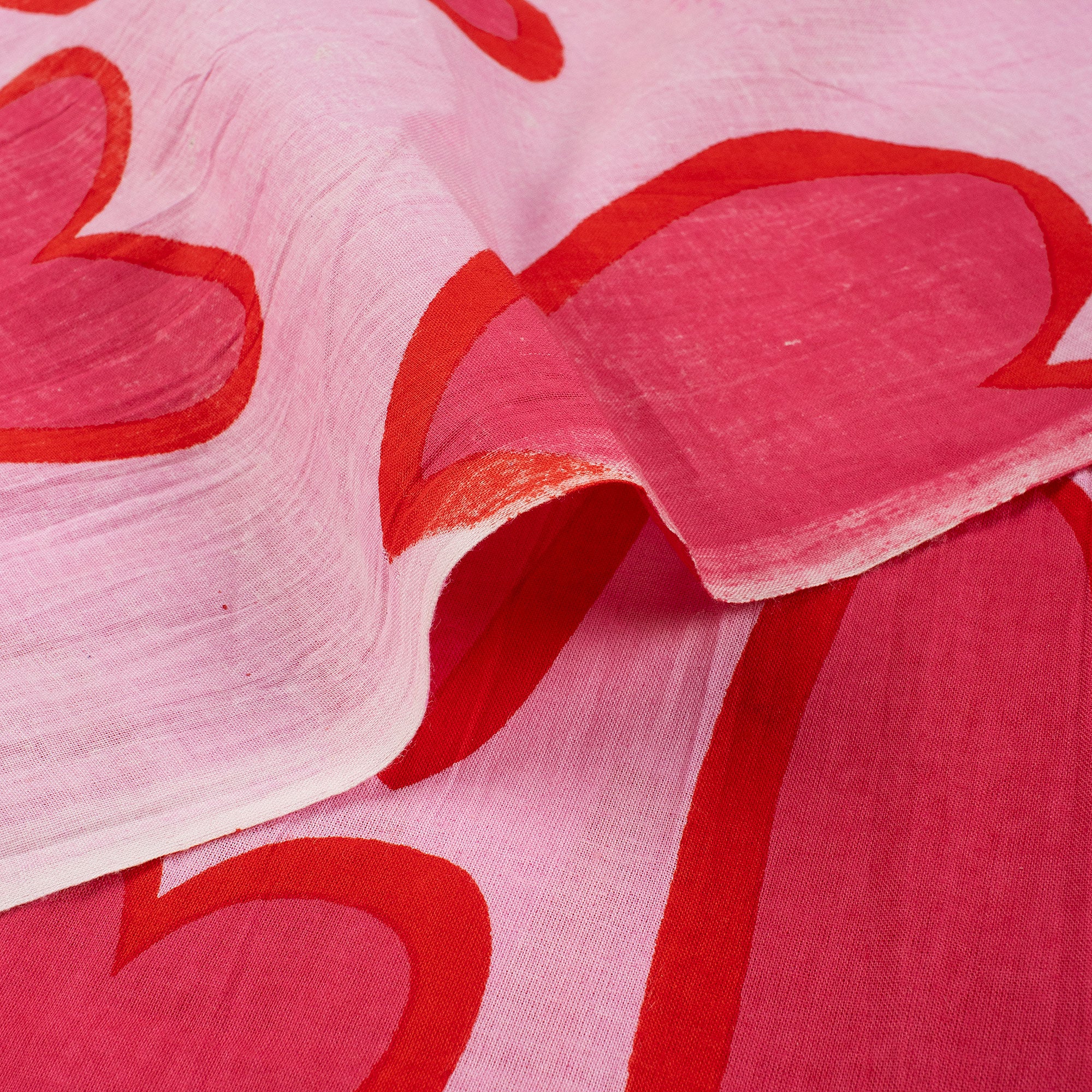 Soft Heart Printed Hand Block Printed Cotton Fabric by Yard - Image 4