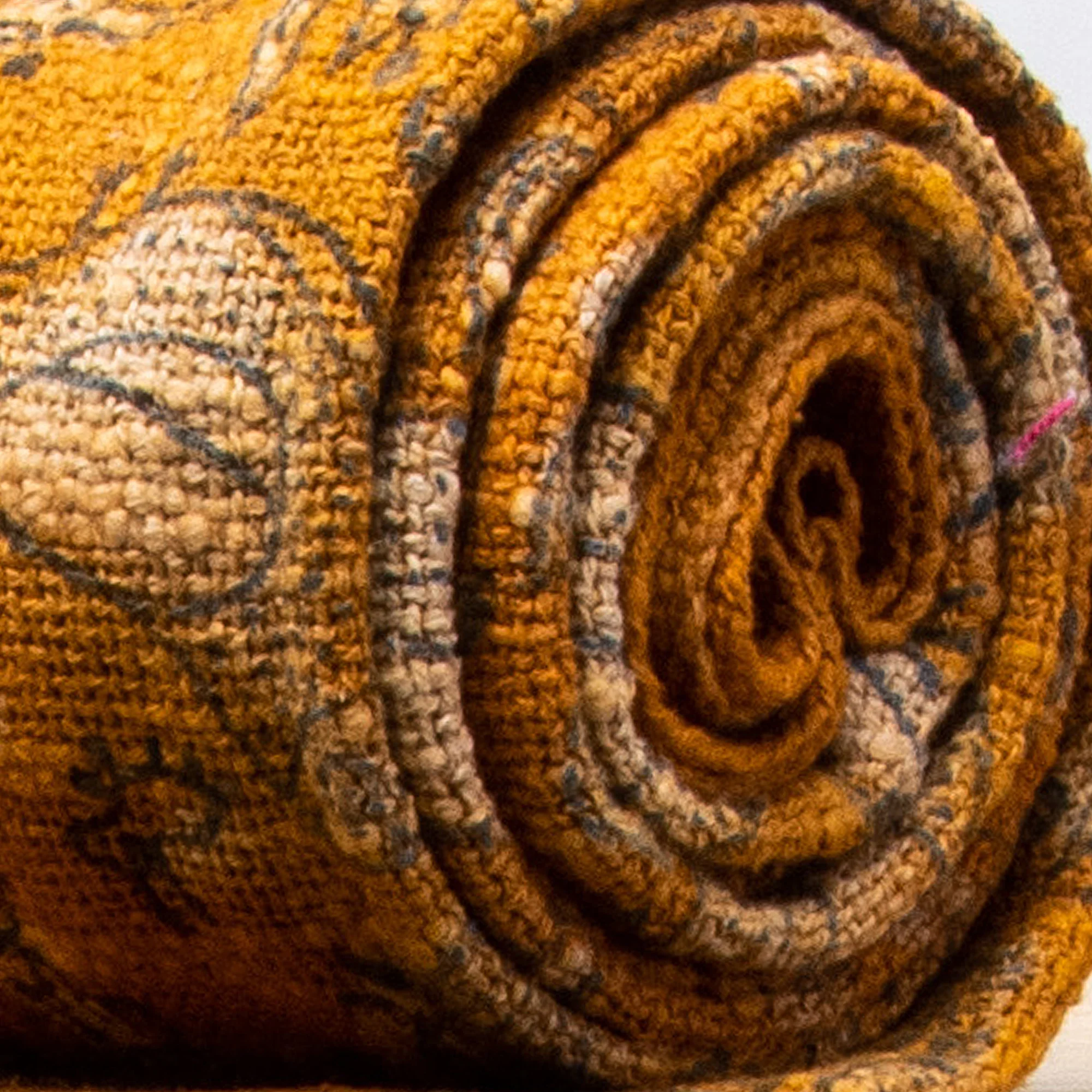 Mustard Yellow Bird Print Indian Hand Blocked Cotton Throw Blankets for Farmhouse - Image 5