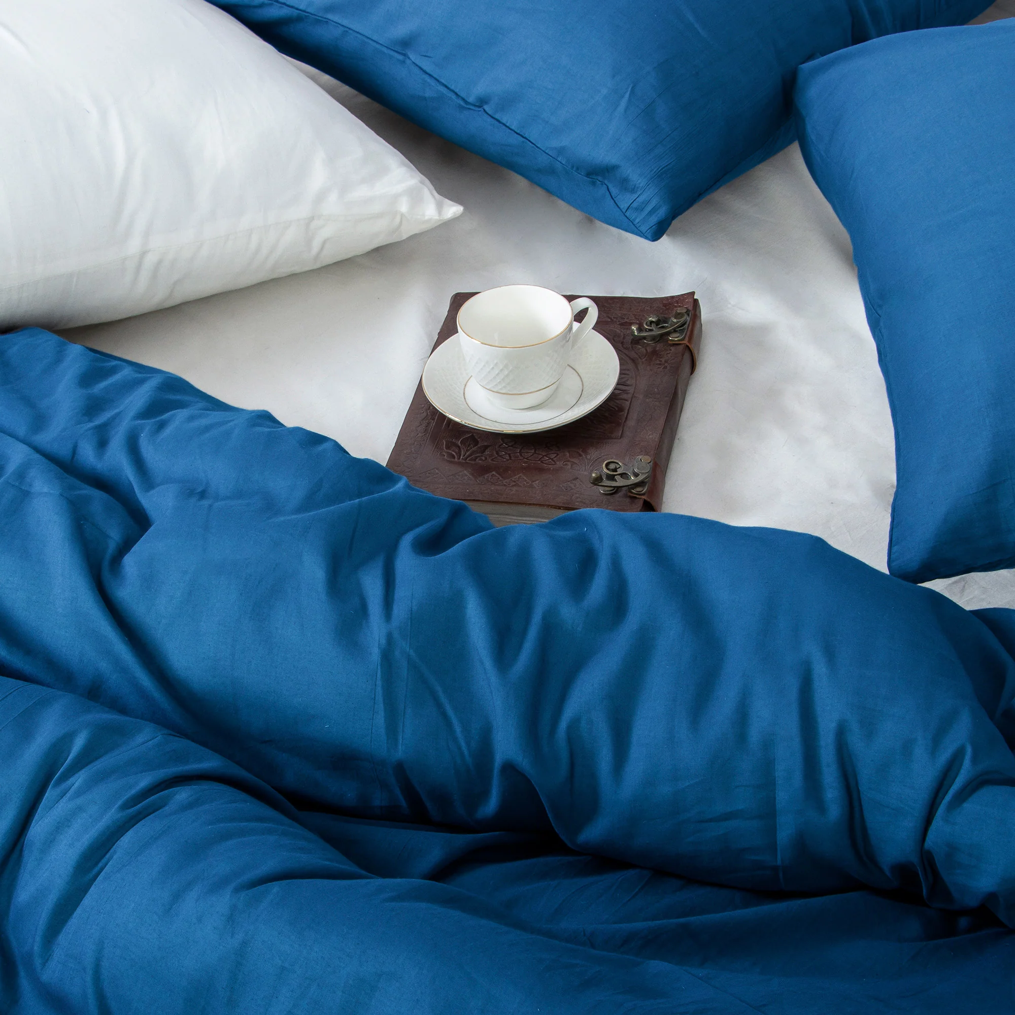 Solid Natural Hand Dyed Cotton Duvet Cover - Image 3